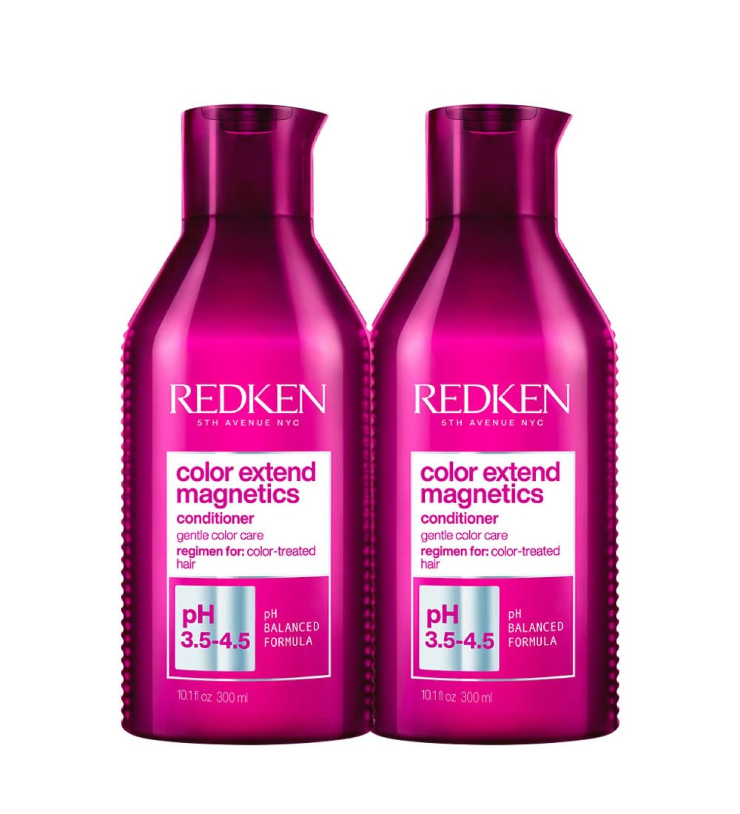 Redken |Rinse for colored hair care flushing for long -lasting color brilliance and shine color extend magnetics conditioner 300 ml (pack of 2)