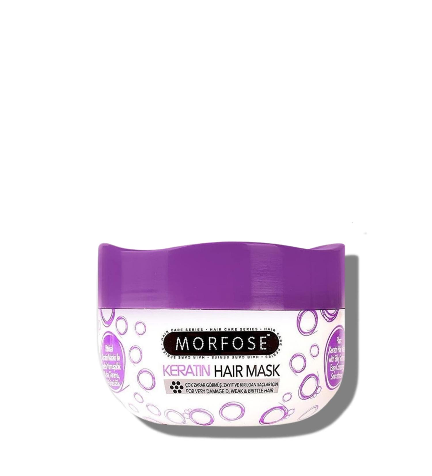 Morfose Keratin Hair Mask for Curls Frizzy & Bleached Hair - Deep Conditioning Treatment for Color Treated, Dry, and Damaged Hair - Enhances Elasticity - 16.9 Fl Oz/500ml - Buy Online on GoSupps.com