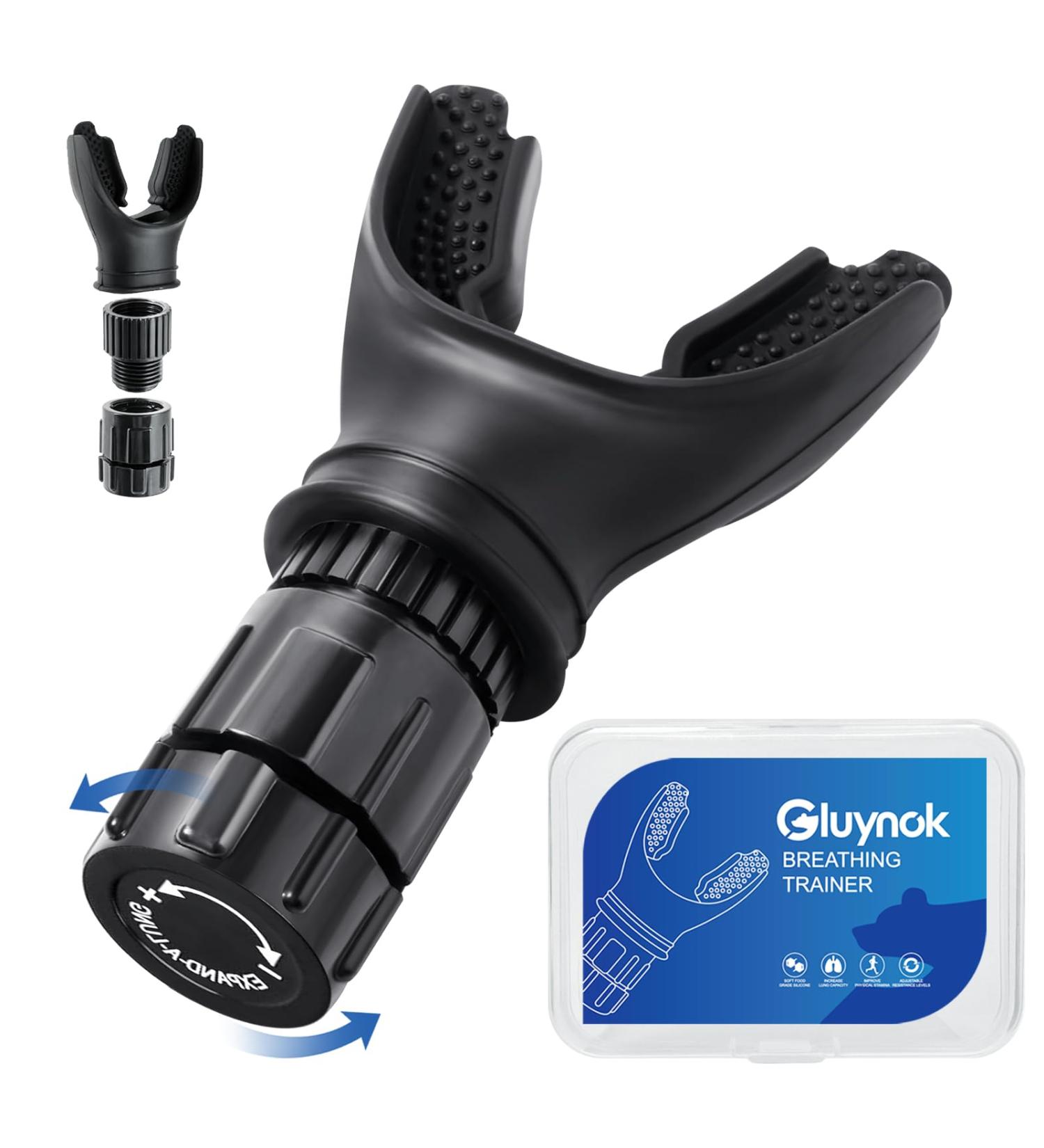 Portable Respiratory Trainer - Improve Breathing Capacity | Adjustable Resistance Exercise Device | Easy to Clean International Shipping - Buy Online on GoSupps.com