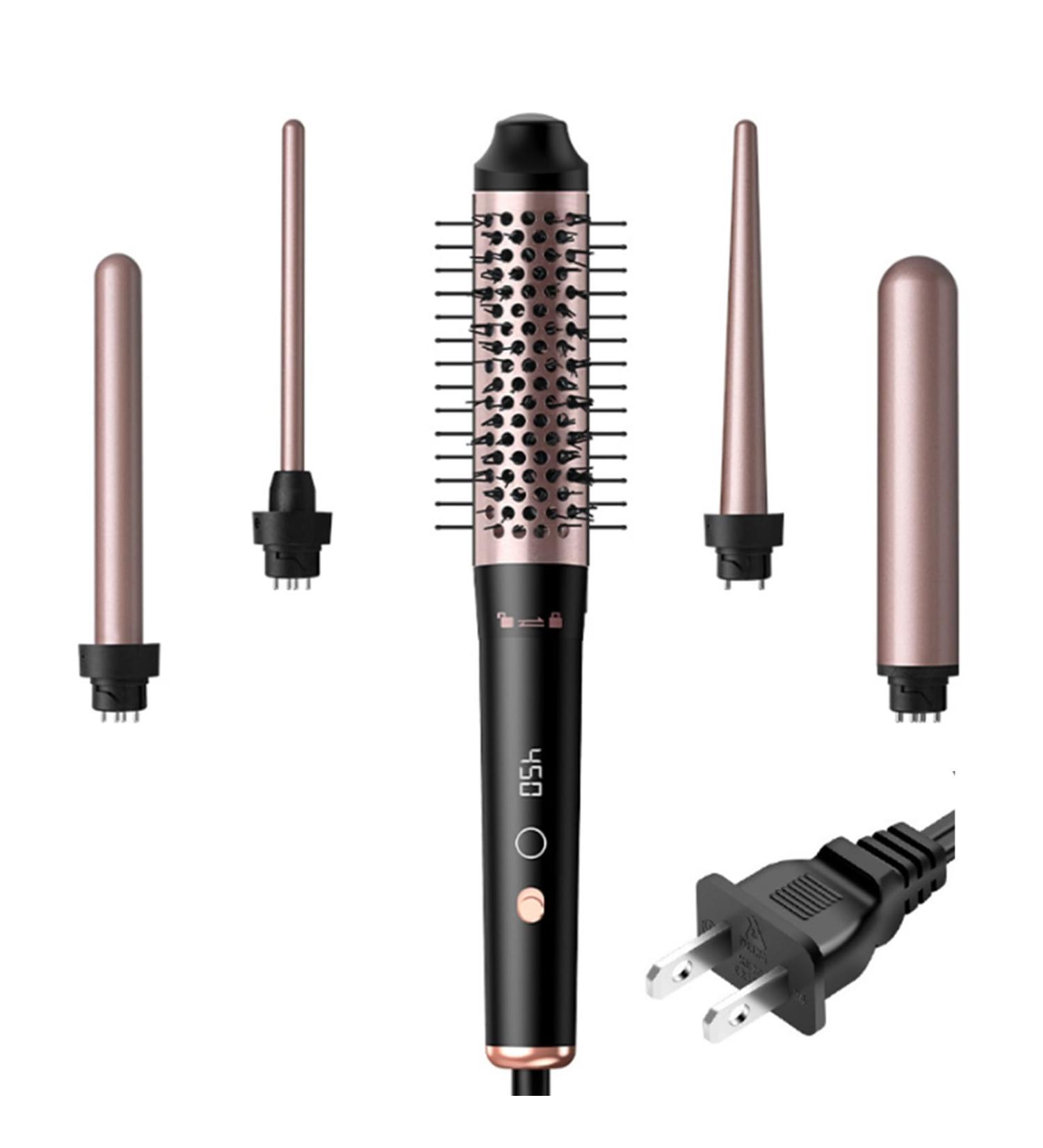 5 in 1 Curling Wand Set - Intelligent Interchangeable Design 4 Temperature Levels LCD Display Multifunctional Curly Hair Iron for All Hair Textures | Ceramic Coating - Buy Online on GoSupps.com