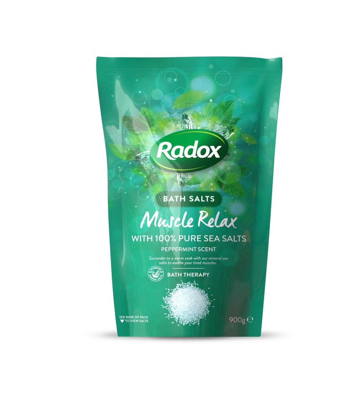 Radox Muscle Relax Lot de 4 sels de bain 900 g 900 g (Lot de 4) Relax musculaire.