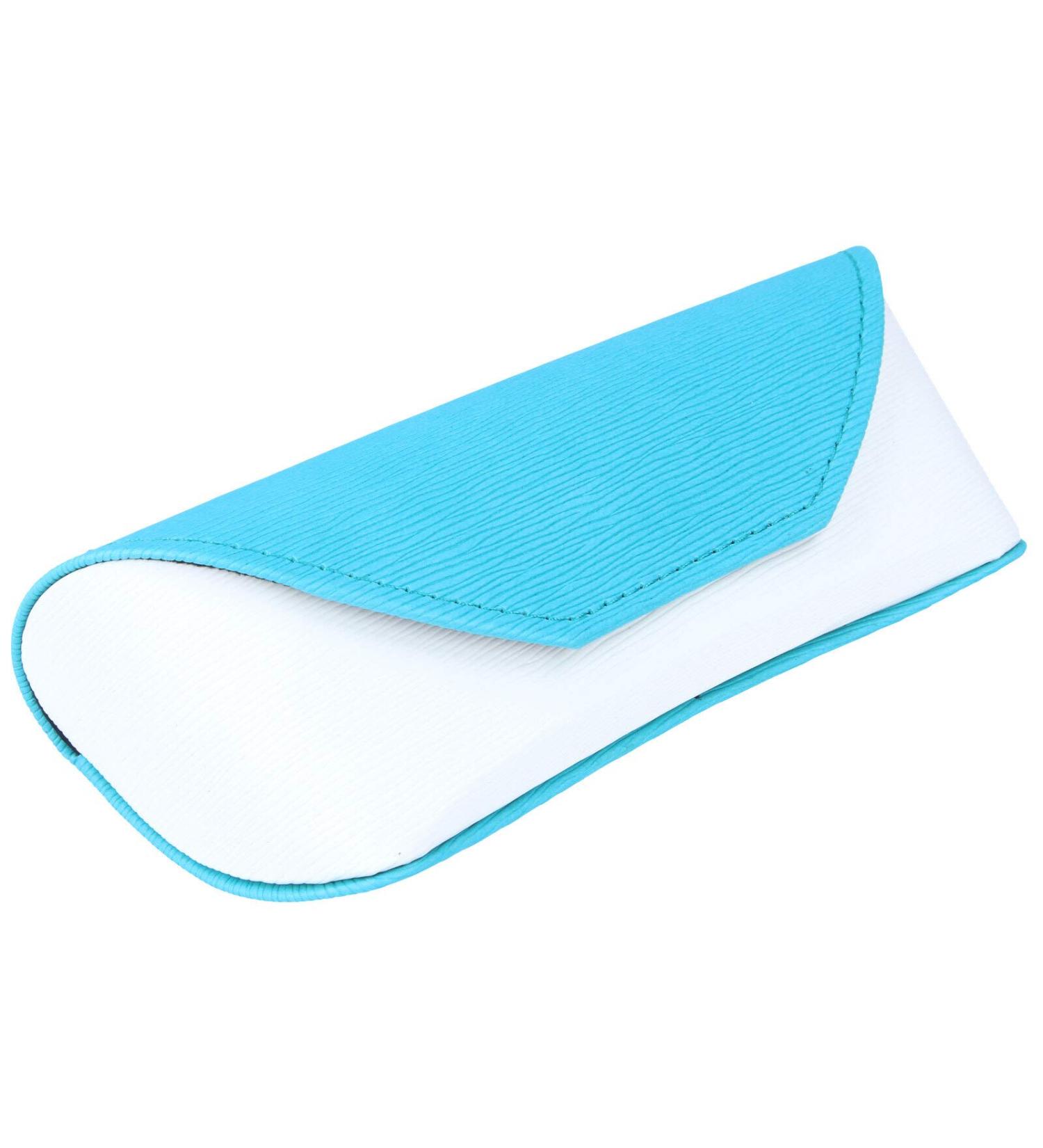 Sporty pocket case in the summer look with push button closure and structured soft touch surface-Corsica sport in turquoise white