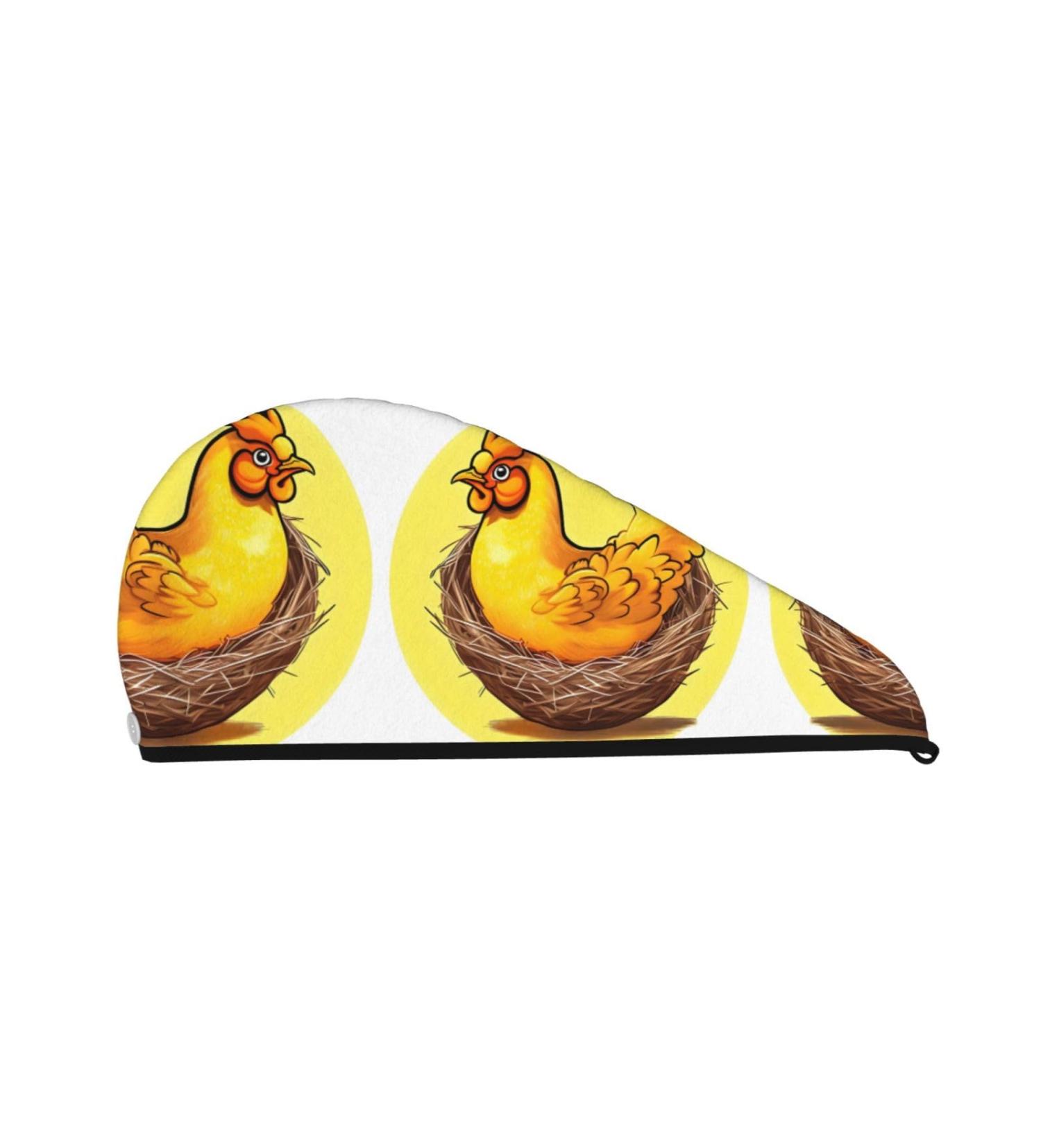 Super Absorbent Bird's Nest Golden Chicken Hair Cap for Quick Drying | Soft Elastic Wrap for Long Thick Hair Ideal for Women & Girls - Buy Online on GoSupps.com