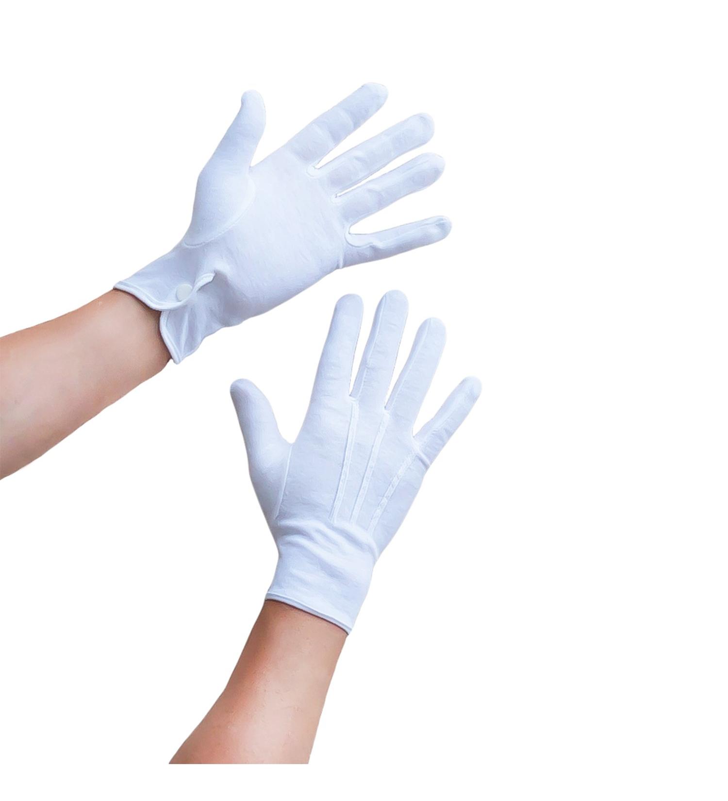 Oblique-Uniuqe White cotton gloves for men