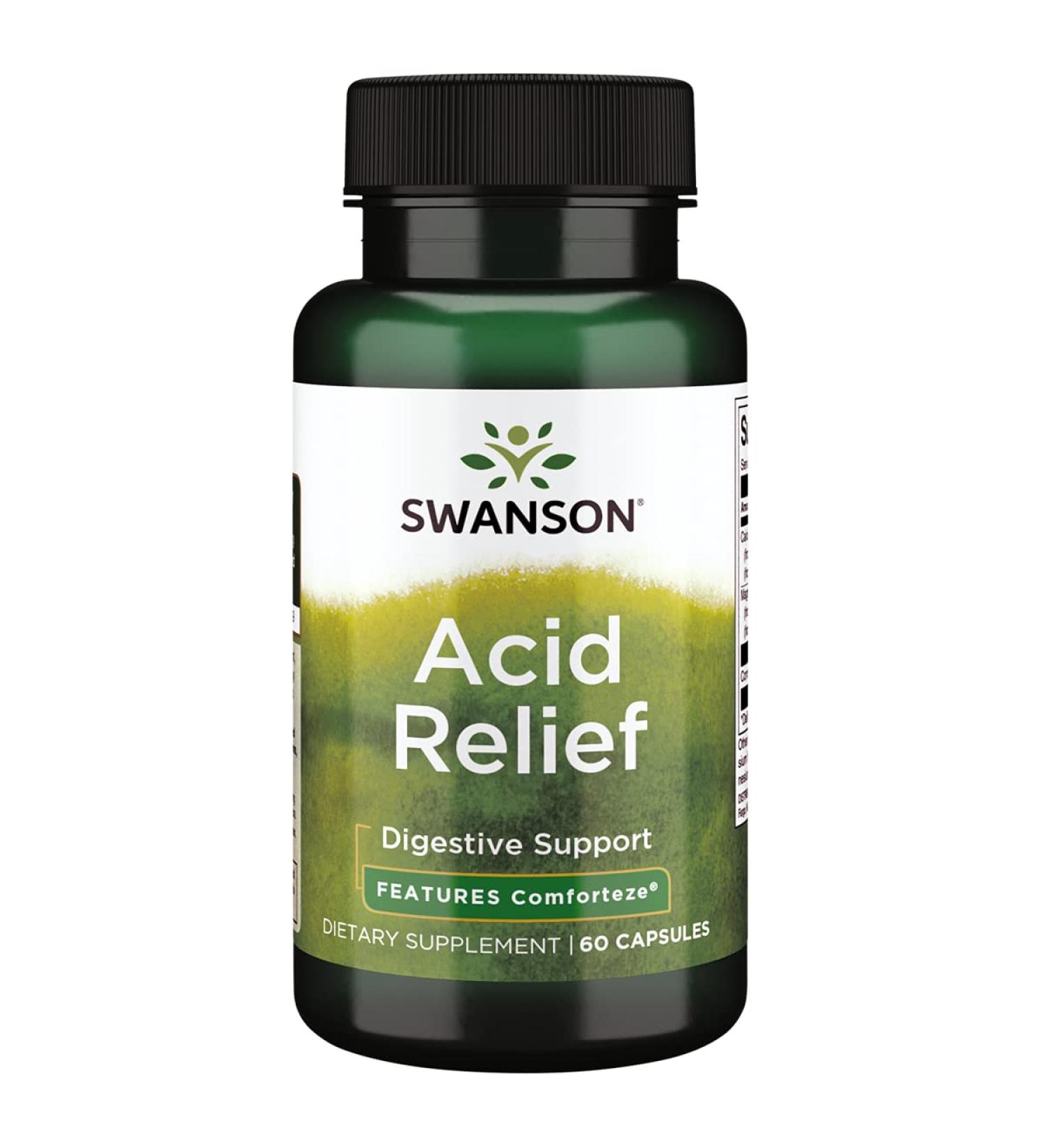 Swanson Acid Relief 60 Capsules - Effective Heartburn & Indigestion Relief - Shop Internationally - Buy Online on GoSupps.com