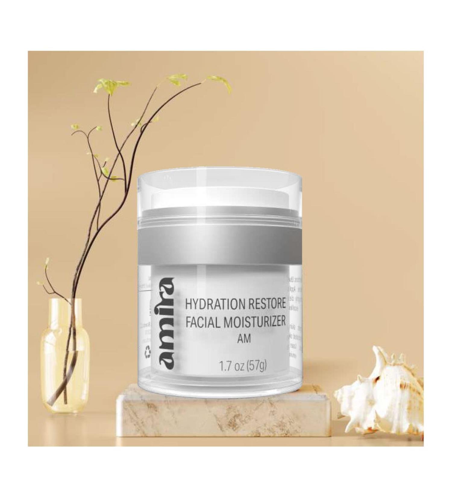 Amira Restore Hydration Facial Moisturizer - Natural Vegan Day Treatment for Glowing Skin | International Shipping Available - Buy Online on GoSupps.com