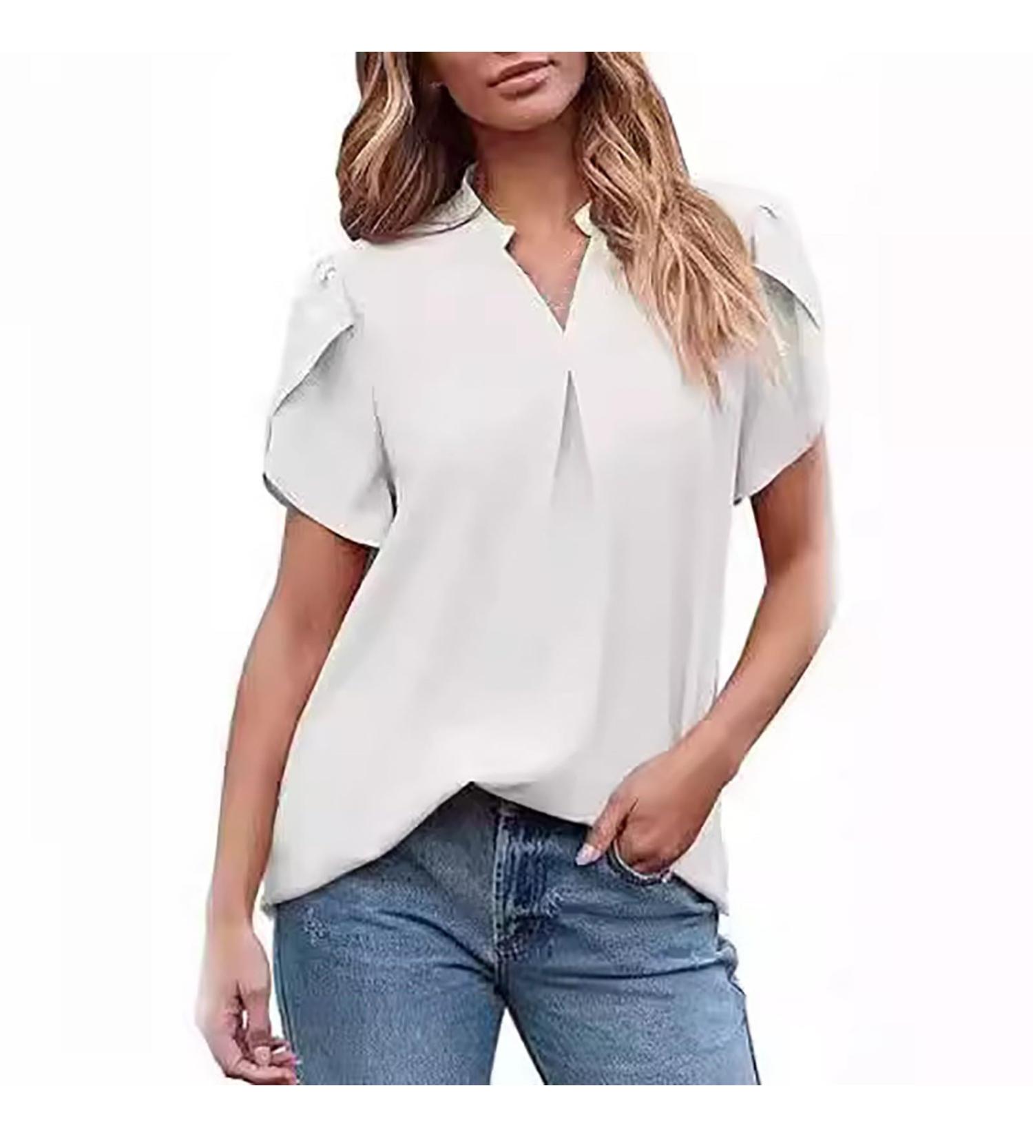 Shop Elegant Women's Long-Sleeved T-Shirts | Casual Round Collar Blouses in Black & White - International Shipping Available - Buy Online on GoSupps.com