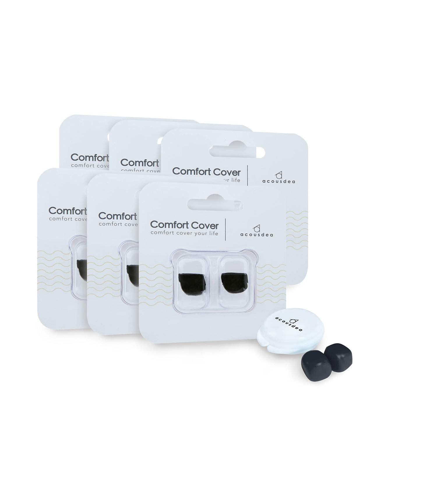 Acousdea Reusable Moldable Silicone Ear Plugs for Sleeping, Snoring, Swimming - 6 Pairs Black with Carry Case - Buy Online on GoSupps.com