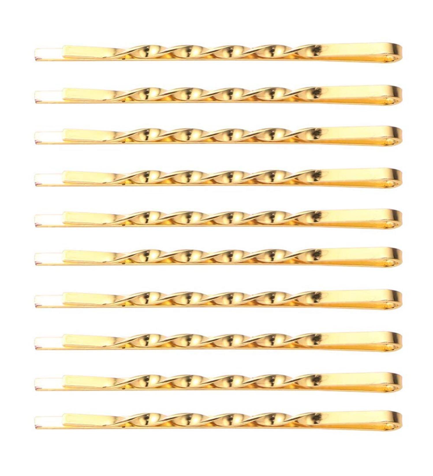50 Pcs Gold Twist Bobby Pins - Simple Hair Accessories for Women and Girls - Buy Online on GoSupps.com