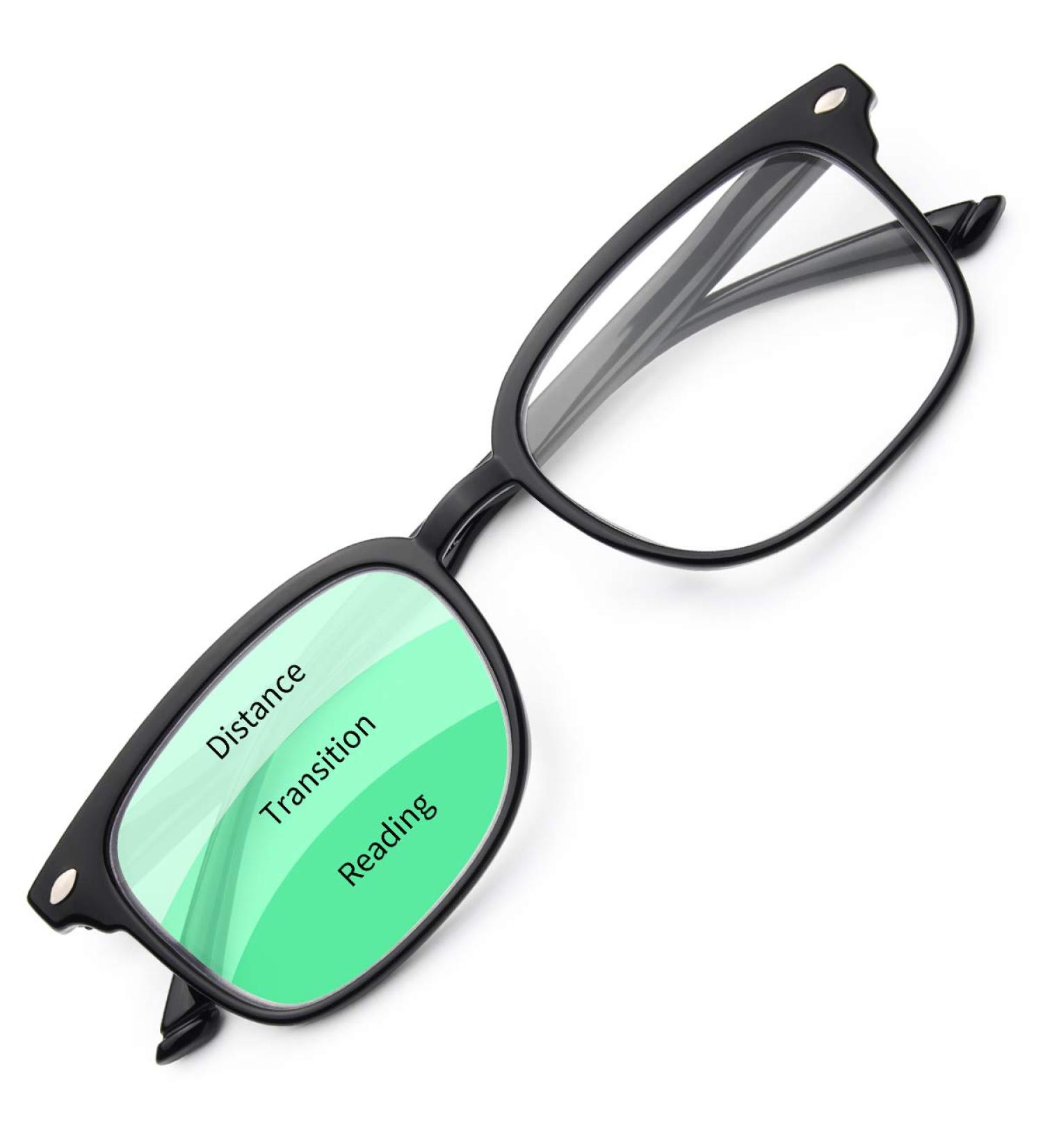 Gaoye Blue Light Blocking Progressive Multifocus Reading Glasses - No Line Multifocal Readers for Men and Women, 2.0x Magnification - Light Black/Gy1701 - Buy Online on GoSupps.com