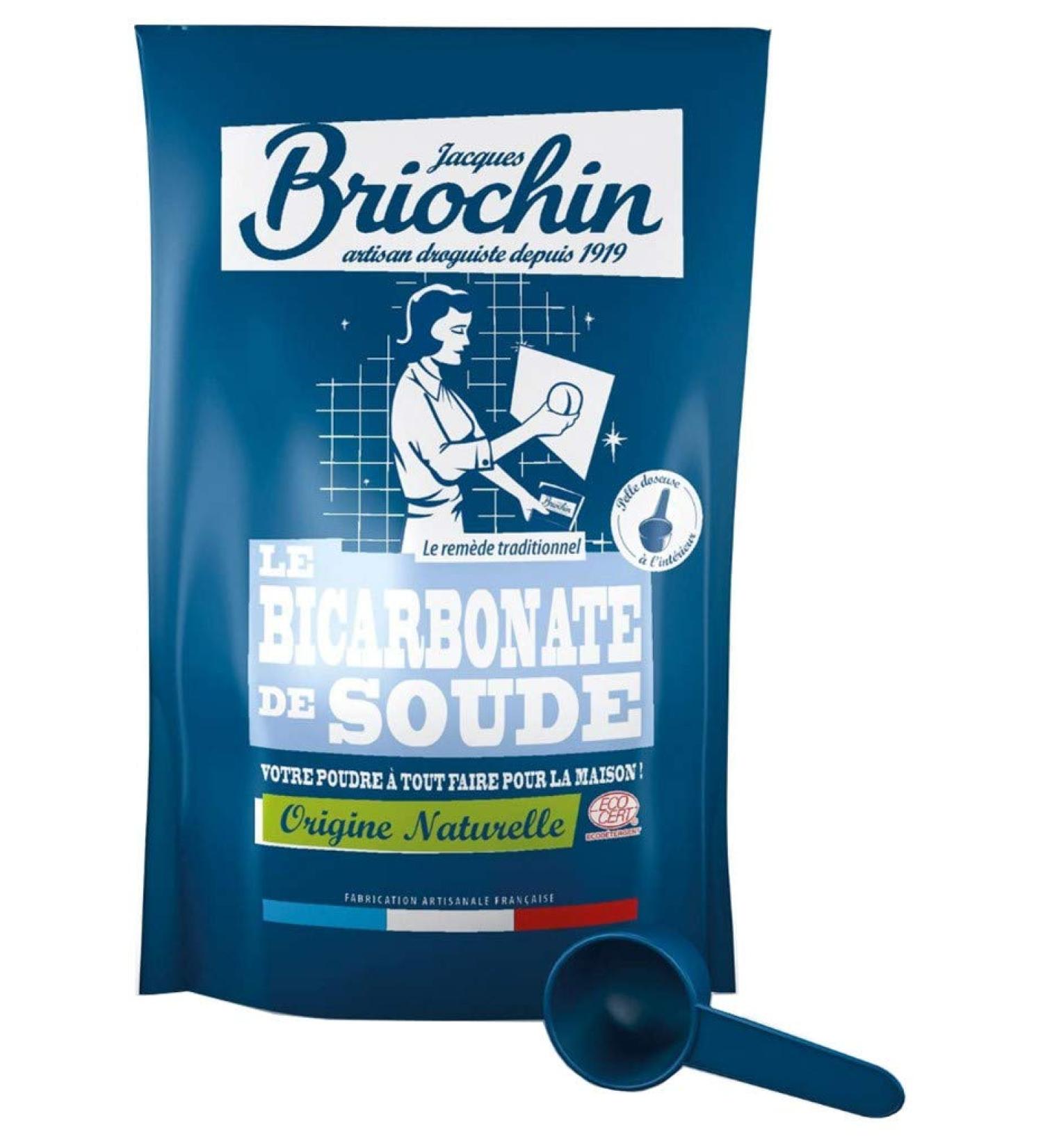Jacques Briochin – Baking Soda – All Purpose Powder, Cleans, Deodorizes, Degreases and Stain – 100% Natural Origin – Ecocert – Made in France – 500 g