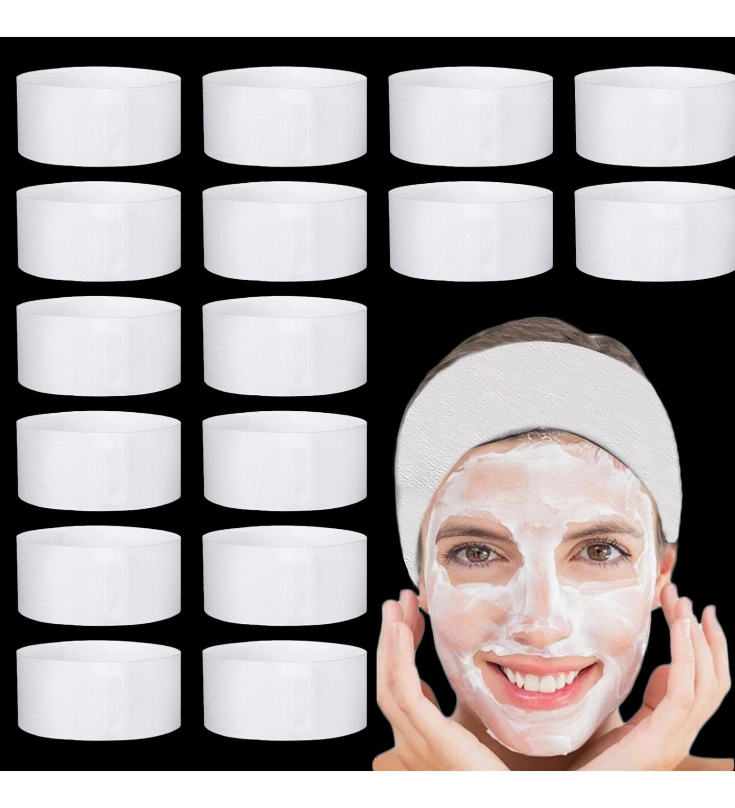 100 Pcs Disposable Spa Headbands for Women - Non-Woven White Head Wraps for Skincare - Professional Elastic Hair Band for Esthetician Supplies - Buy Online on GoSupps.com