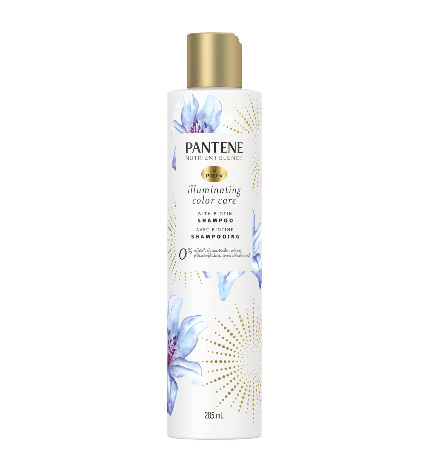 Pantene Sulfate Free Shampoo Illuminating Hair Color with Biotin Safe for Color Treated Hair Nutrient Blends 285 mL Shampoo (285 mL) - Buy Online on GoSupps.com