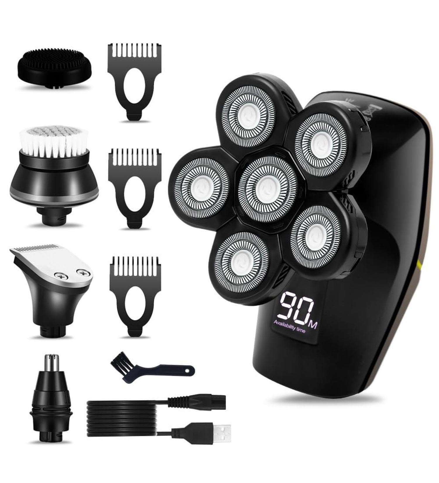 Head Shavers for Bald Men | 5 in 1 Electric Razor & Cordless Grooming Kit for Effortless Bald Head Care - Buy Online on GoSupps.com