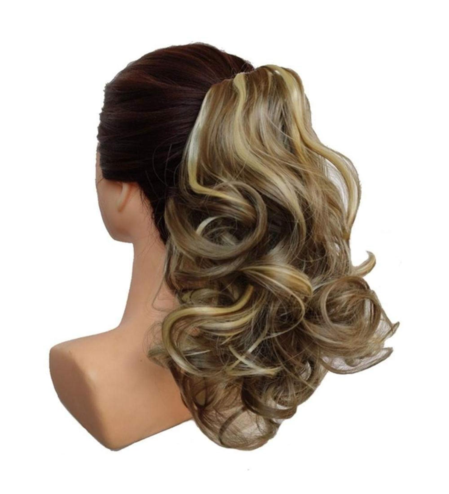 Short Wavy Ponytail Extensions | 40cm Synthetic Claw Ponytail for Ladies | Brown Black Wig 16 inches | 90g - Shop Now! - Buy Online on GoSupps.com