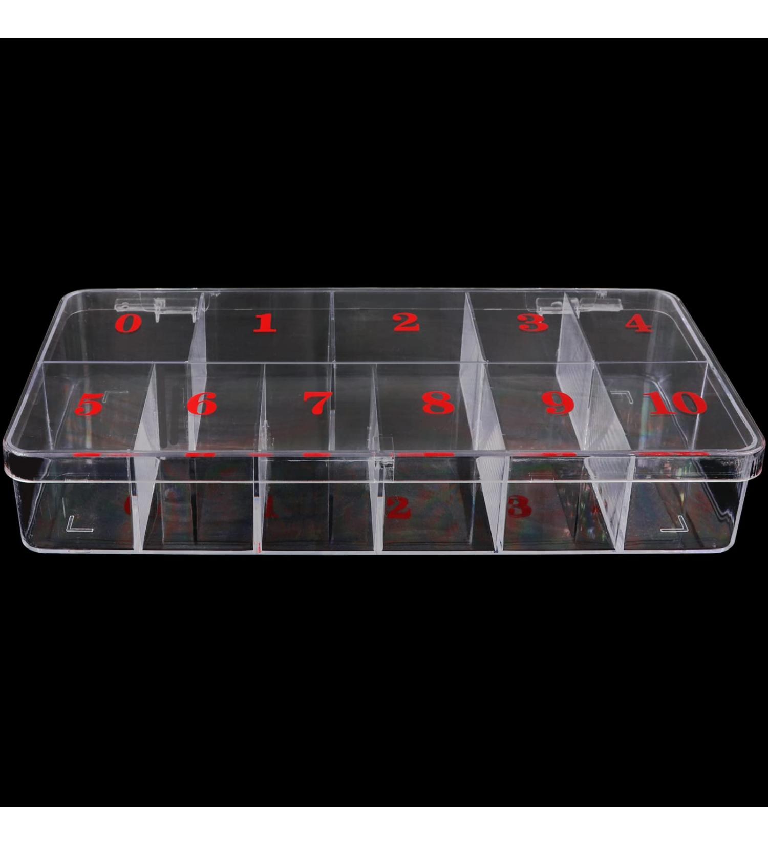 Beauticom USA Small Empty 11 Space Nail Art Tip Storage Organizer Box - Clear | Large Case for False Nail Tips & Accessories - Buy Online on GoSupps.com