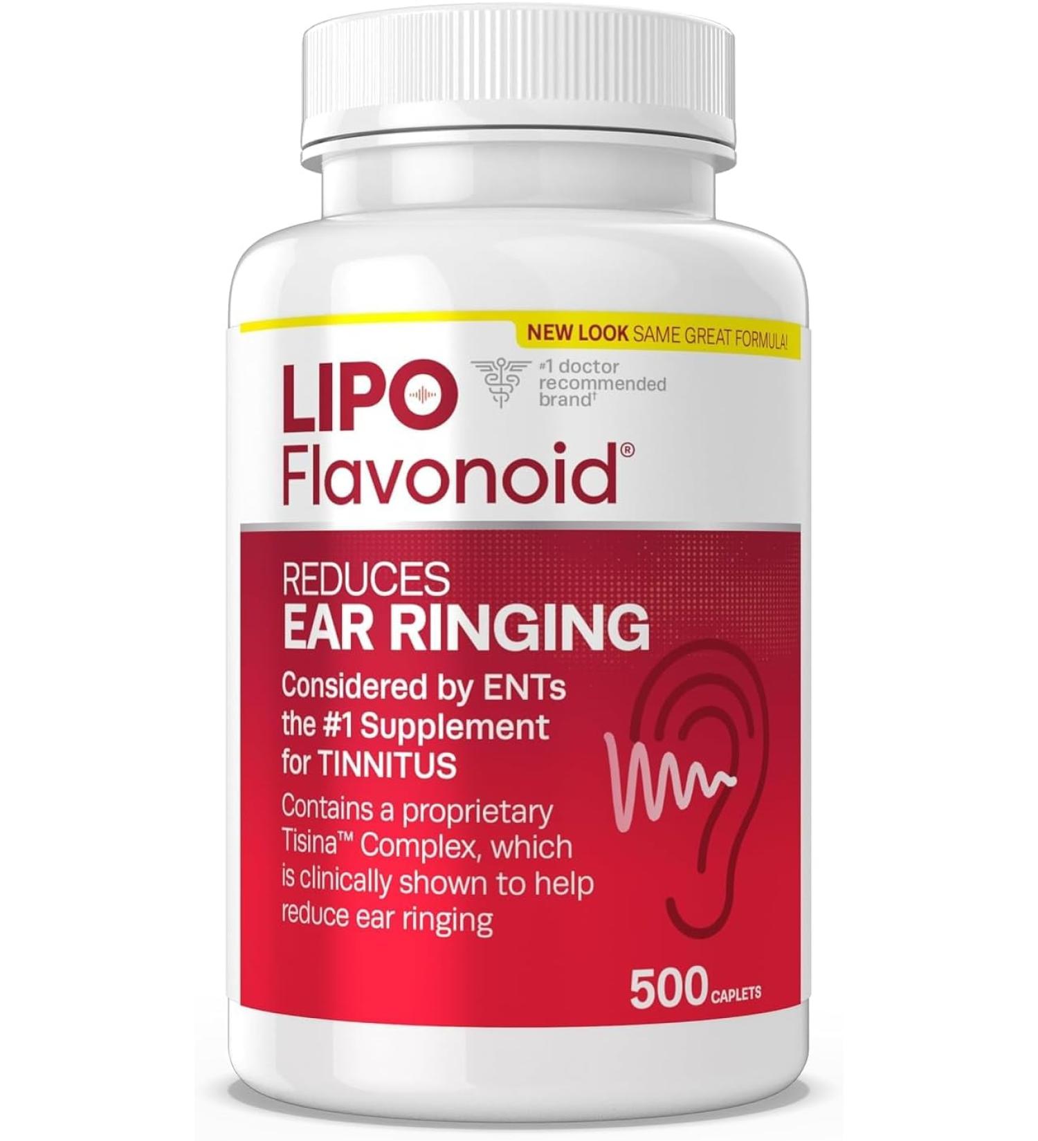 Lipo-Flavonoid Plus Ear Health Supplement 500 Caplets - #1 ENT Doctor Recommended for Tinnitus | Over the Counter Treatment - Buy Online on GoSupps.com
