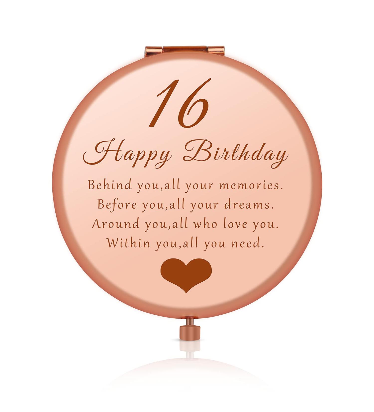 Sweet 16 Gift Ideas for Girls - Travel Mirror Compact Makeup Mirror for Daughter, Granddaughter, Niece - Happy 16th Birthday Present - Buy Online on GoSupps.com