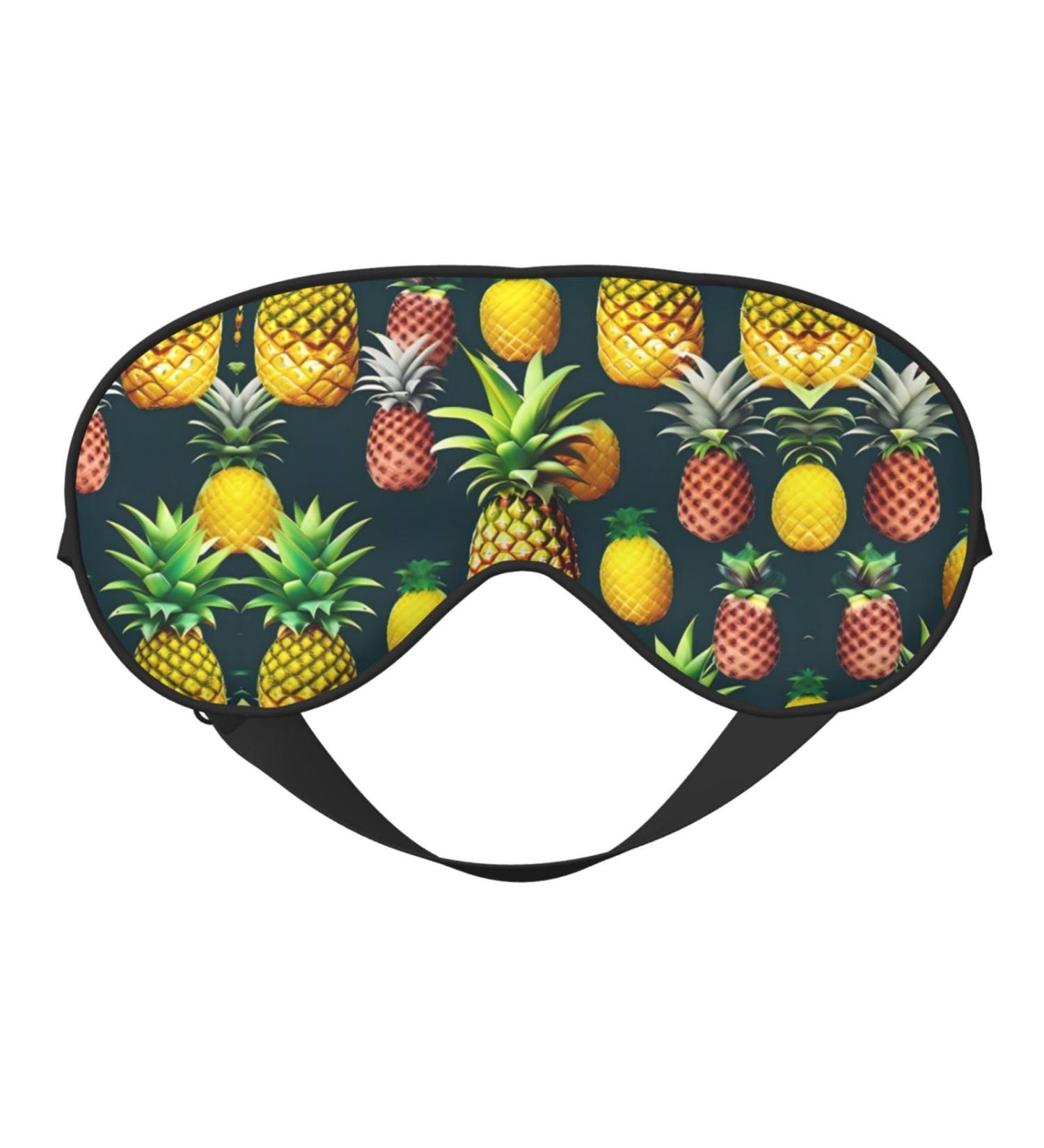 Tropical Fruits Pineapple Print Eye Mask - Unisex Soft Comfortable Light-Blocking Sleeping Mask - Buy Online on GoSupps.com