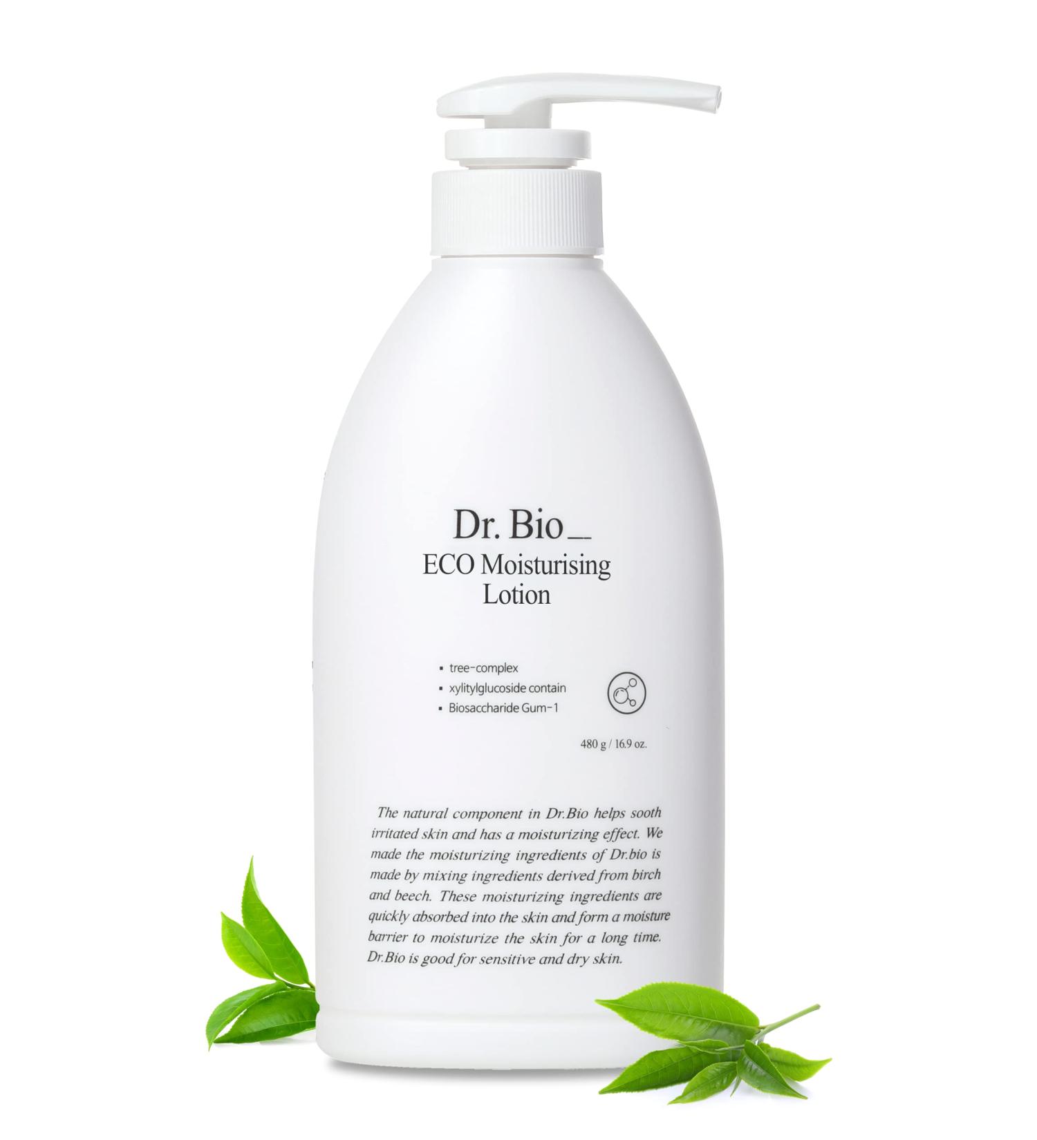 Dr. Bio Eco Moisture Lotion | 480ml Daily Face and Body Moisturizer for All Ages | Fast-Absorbing Hypoallergenic Formula for Sensitive & Dry Skin - Buy Online on GoSupps.com