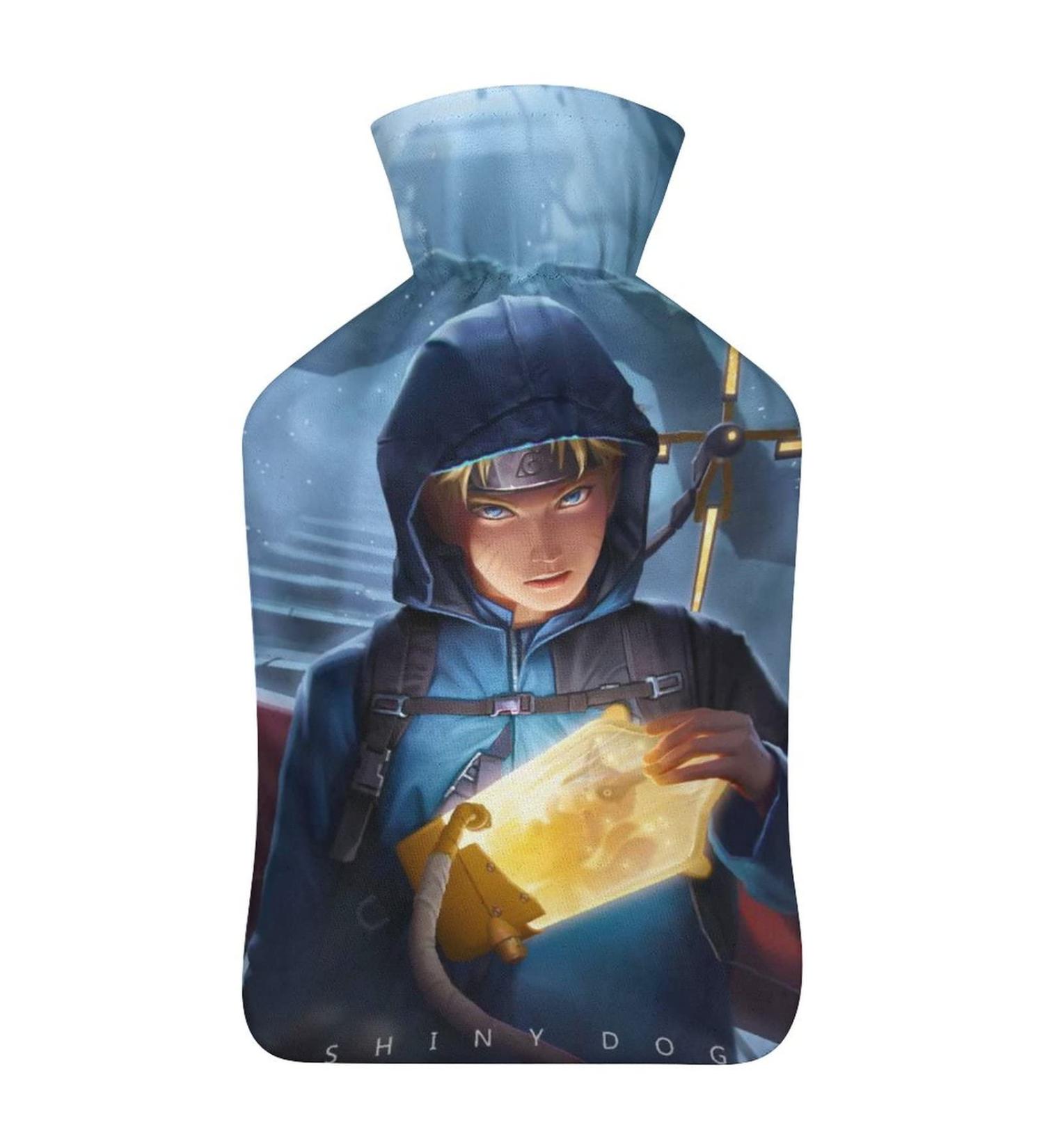 Anime Boy Hot Water Bottle with Plush Cover | Hand Warmer for Adults & Kids | 26.5x15.3cm | International Shipping - Buy Online on GoSupps.com
