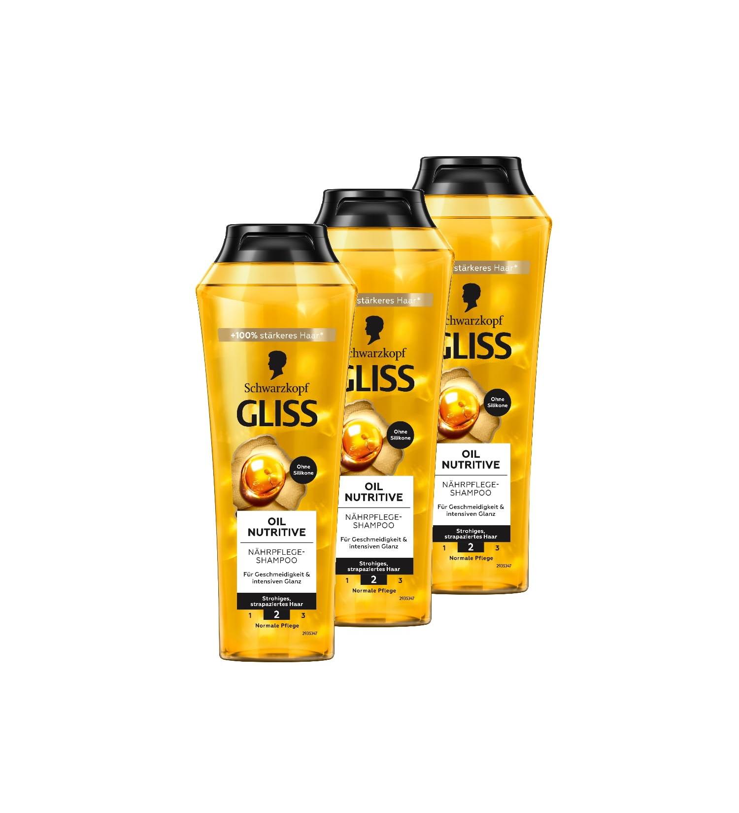  Gliss Kur Schwarzkopf Gliss Kur Shampoo Oil Nutritive Pack of 3 (3 x 250 ml) - Buy Online on GoSupps.com
