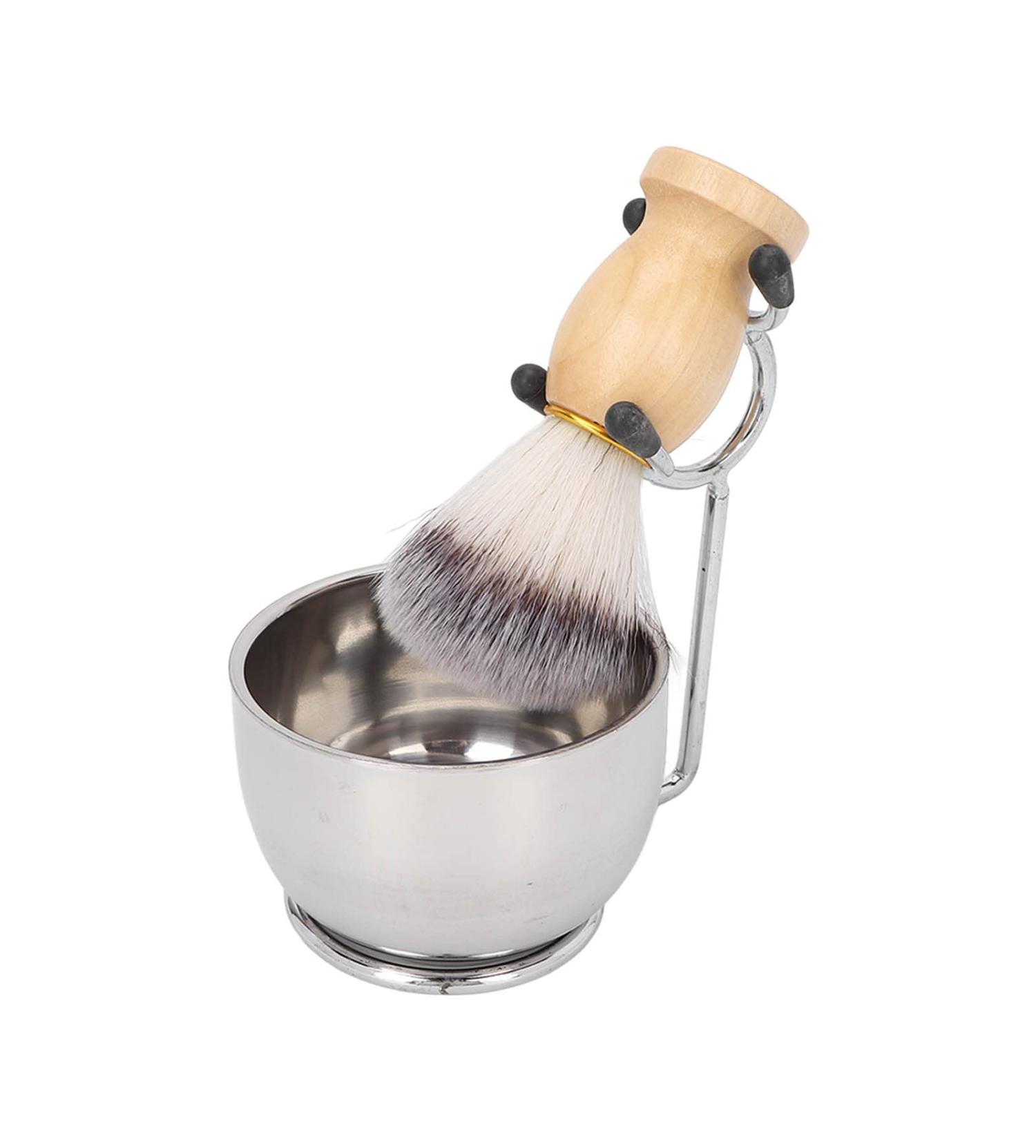 Mens Shaving Set - Portable Stainless Steel Bowl & Brush Holder - Travel & Home Accessories - Buy Online on GoSupps.com