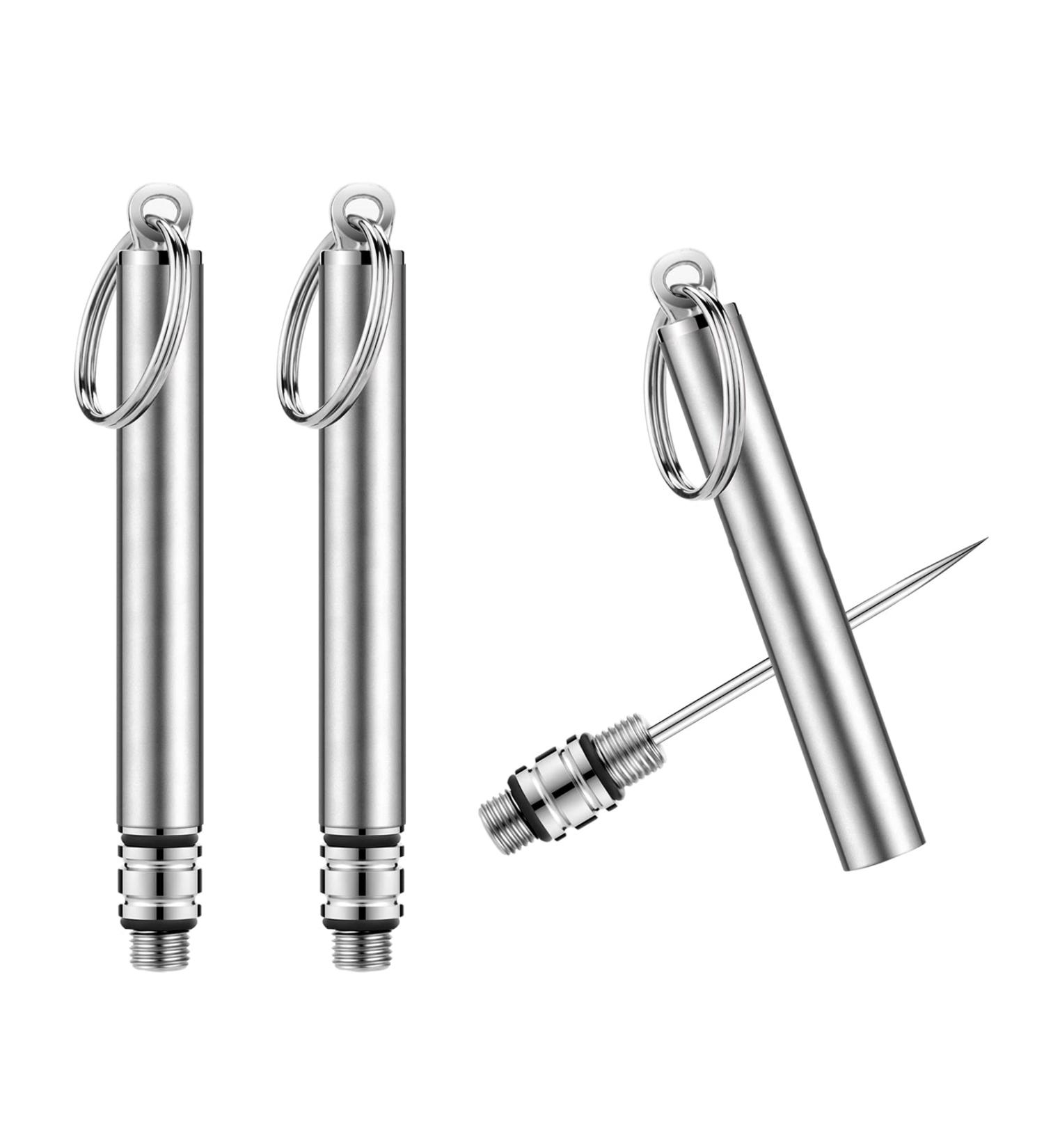 Mini Titanium Toothpick Holder Set - Stainless Steel Reusable Toothpicks (2 Pieces) - Silver - Buy Online on GoSupps.com