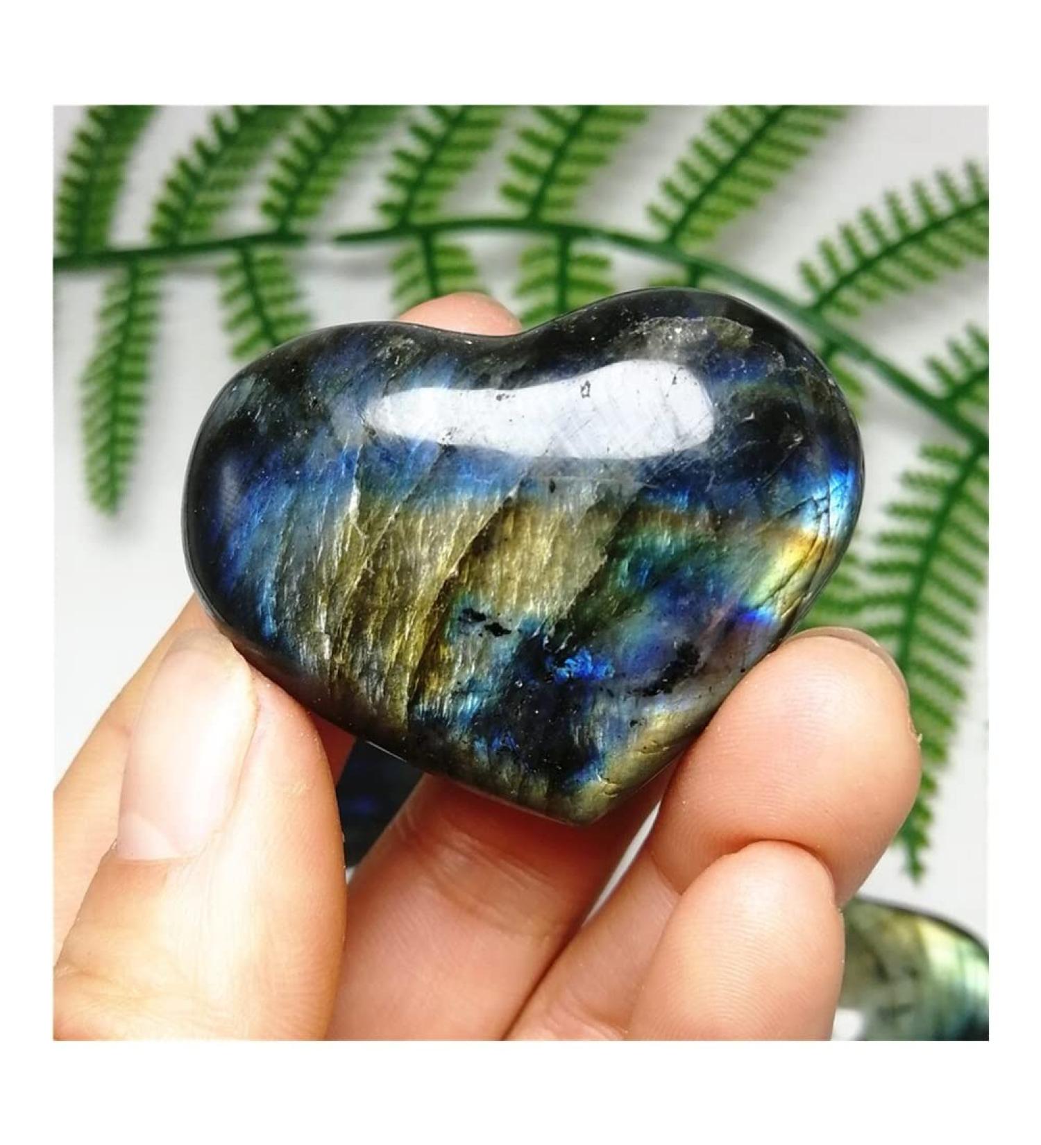 1pcs 3-4cm Natural Labradorite Heart Moonstone Reiki Gems Crystal Heart Stones - Buy Online on GoSupps.com