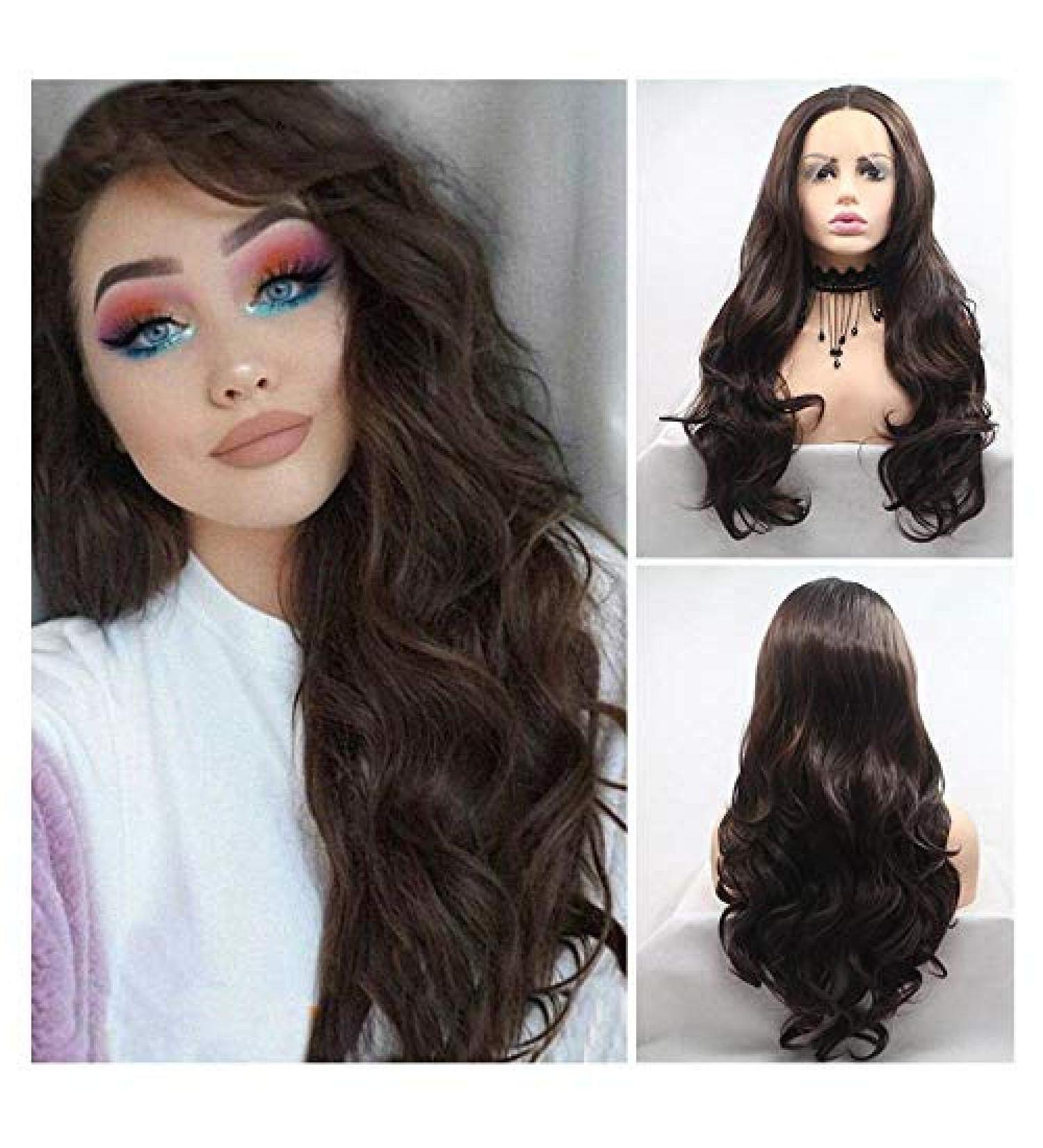 BGHJUE European & American Linen Hand Hook Long Curly Fiber Front Lace Wig - Premium Hair Headgear - Buy Online on GoSupps.com