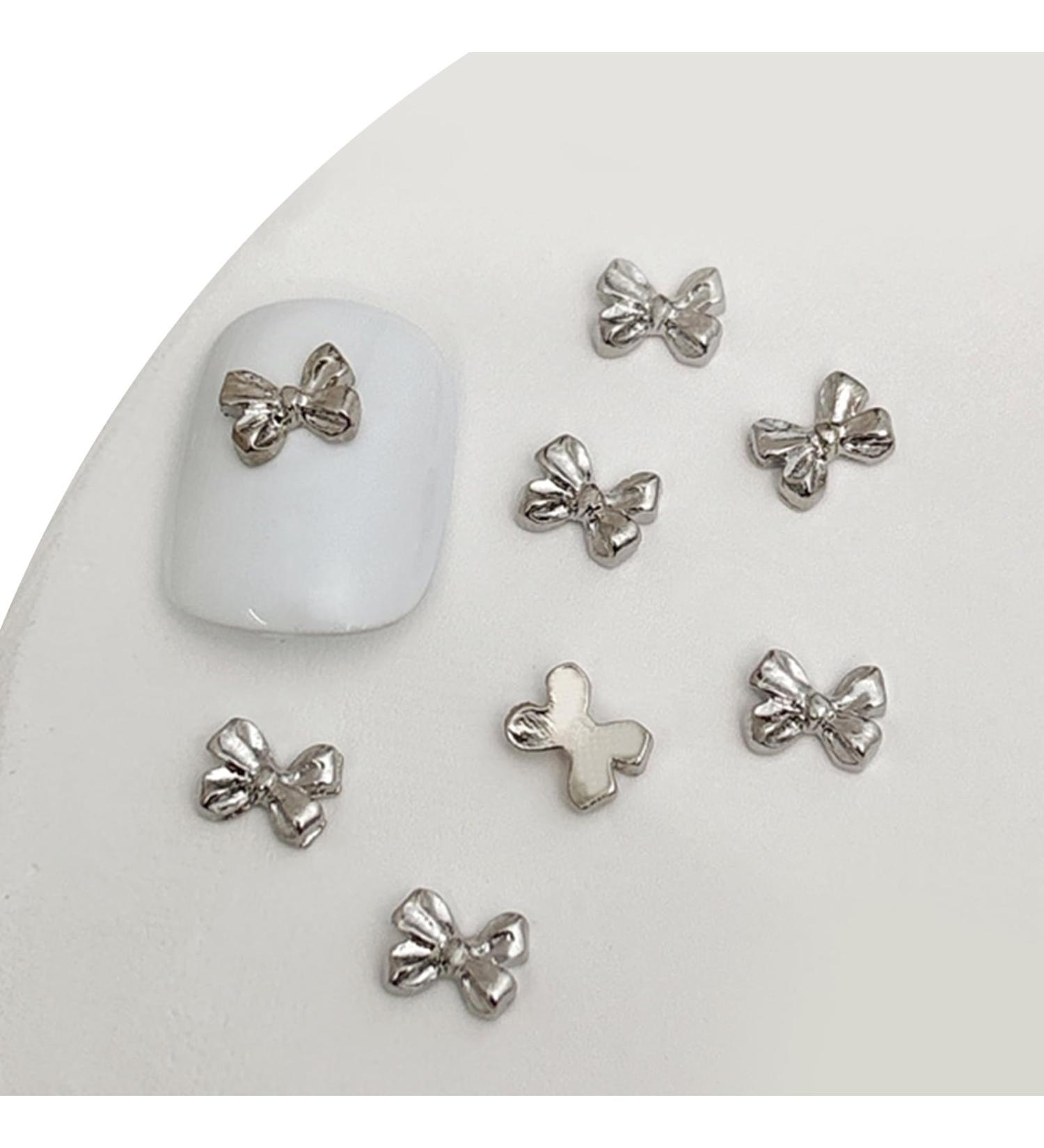 3D Metal Nail Nail Embellishments 20pcs Bowknot Nail Decorations For Individual Styles Nail Embellishments 06 white K - Buy Online on GoSupps.com