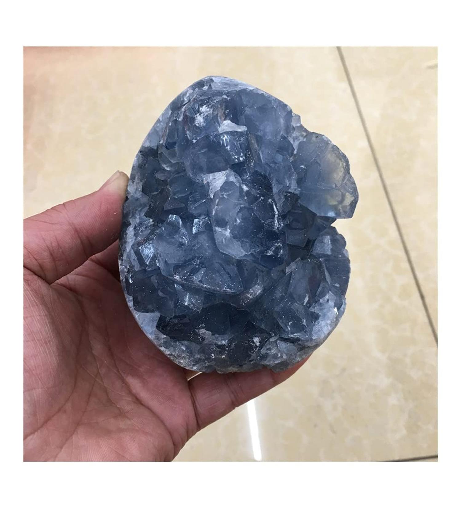 Natural Crystal Rough Very Beautiful Natural Blue cave Halo Quartz Specimen Stone (Size : 1200-1500g) - Buy Online on GoSupps.com