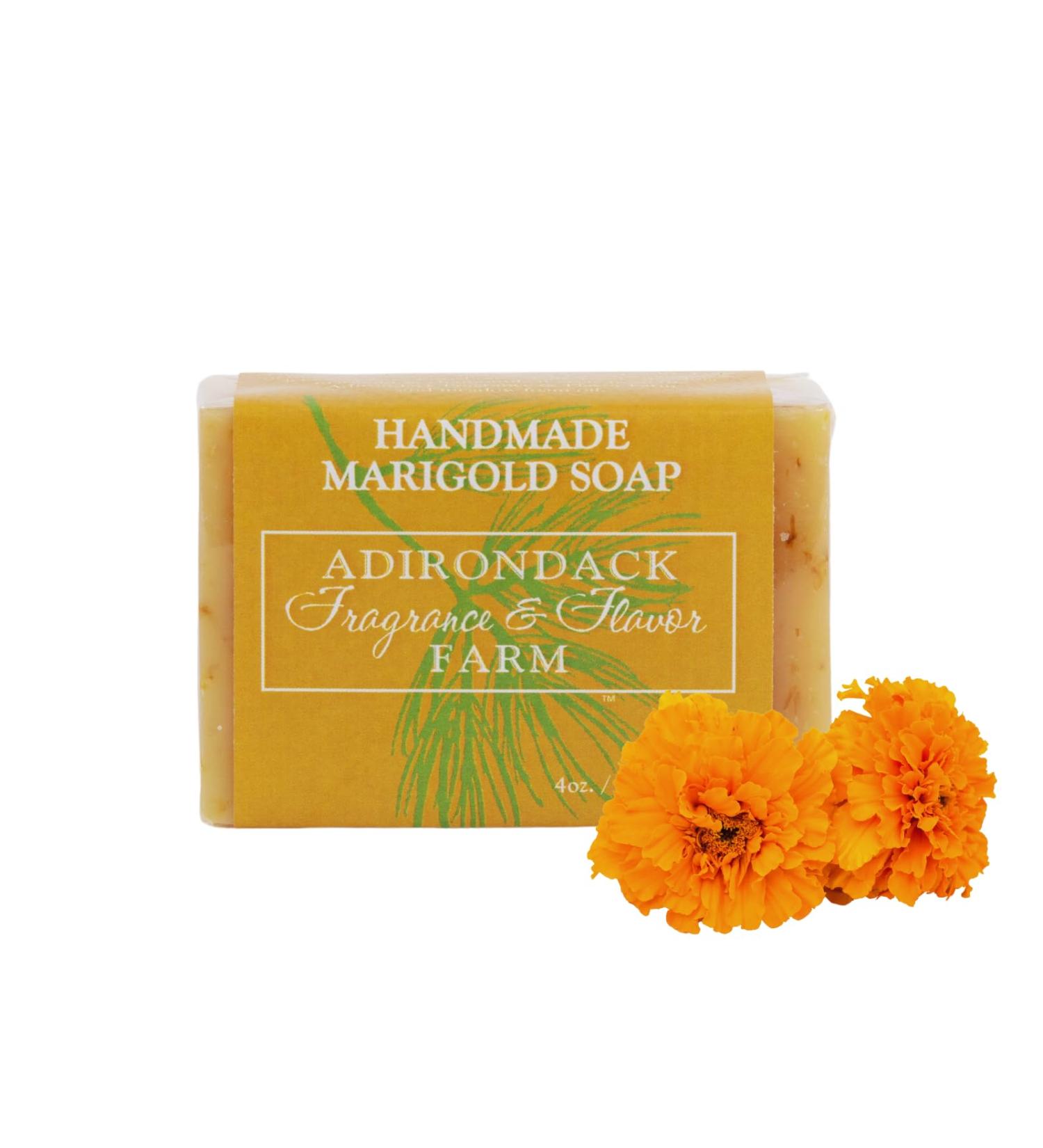 ADK Natural Marigold Soap Bar - Handmade Calendula & Olive Oil Vegan Soap for Dry Sensitive Skin | 4 oz Antioxidant Body Soap for Men Women & Babies - Buy Online on GoSupps.com