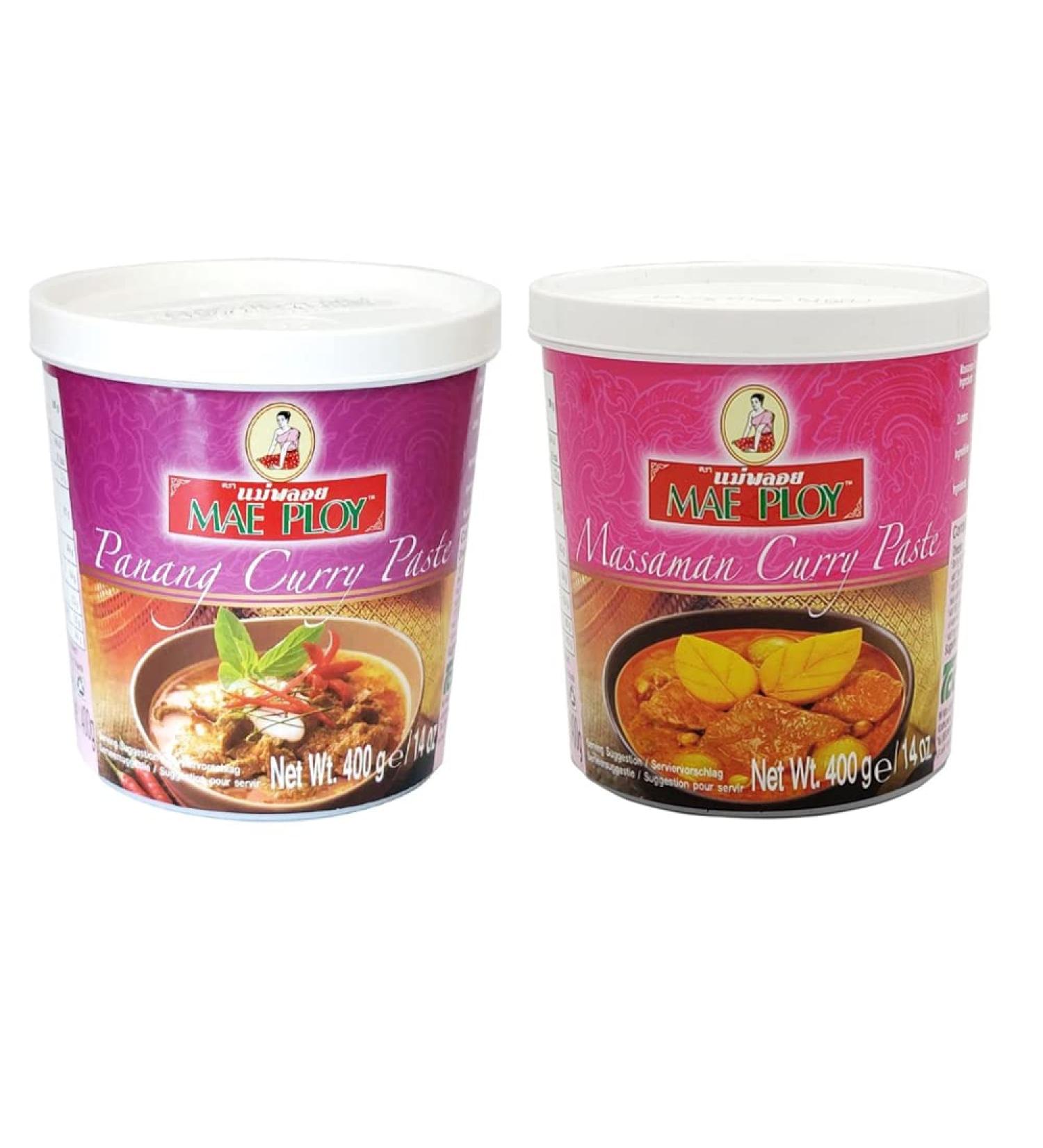 Mae Ploy Curry Paste Twin Pack (Massaman & Panang Thai Curry 400g x 2) HALAL - Buy Online on GoSupps.com