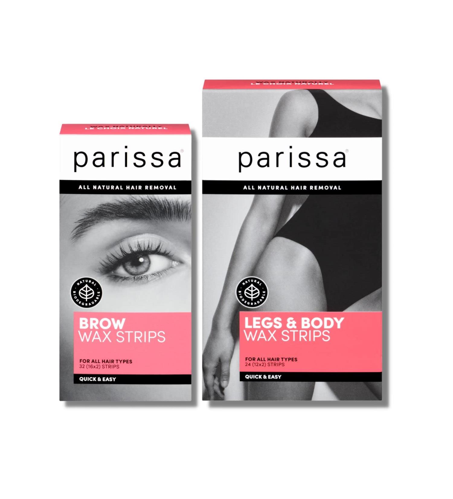 Parissa Hair Removal Wax Strips Bundle Set For Eyebrows Legs & Arms Easy At Home Waxing Kit Includes Ultra Soothe Oil - Buy Online on GoSupps.com