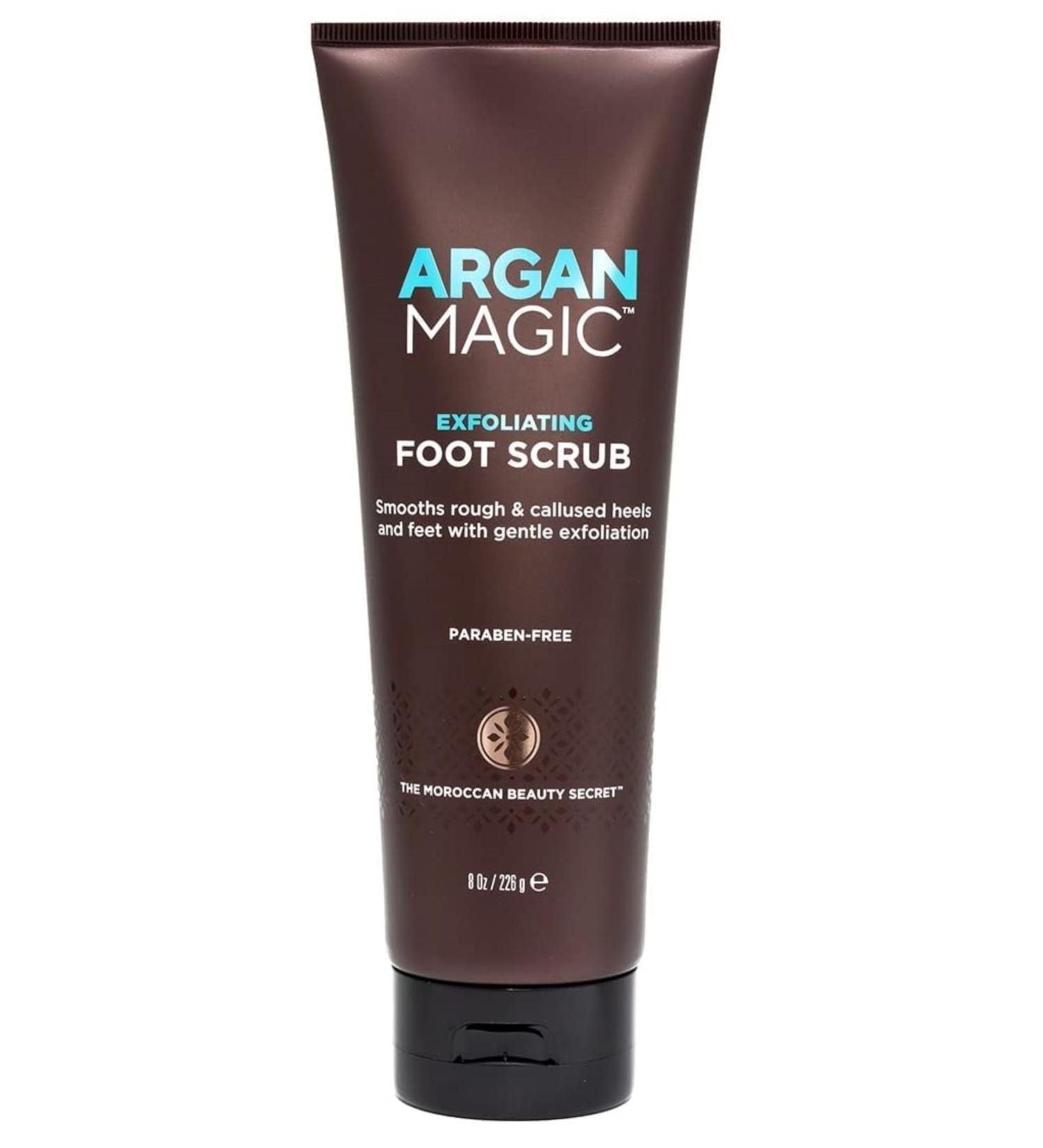 Argan Magic Exfoliating Foot Scrub - Smooths Rough Calloused Feet & Heels with Argan Oil & Pumice | Paraben Free | 8 oz - Buy Online on GoSupps.com