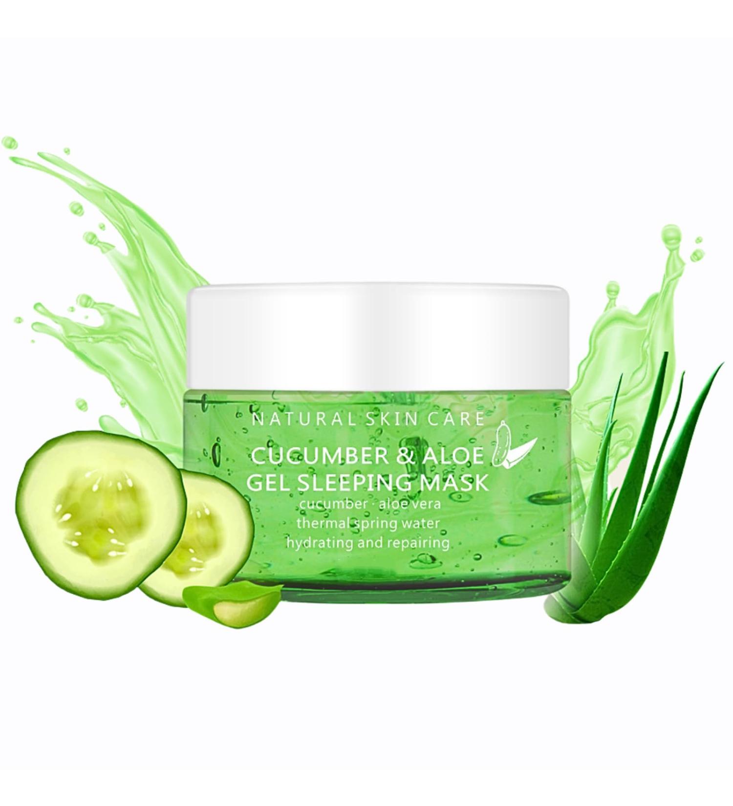 Cucumber + Aloe Vera Sleep Overnight Face Mask Skincare Organic Aloe Vera Gel Sleeping Mask Reparing Overnight Mask Hydrating Face Mask for Sunburn Relief Aloe Vera Moisturiser Gel - Buy Online on GoSupps.com