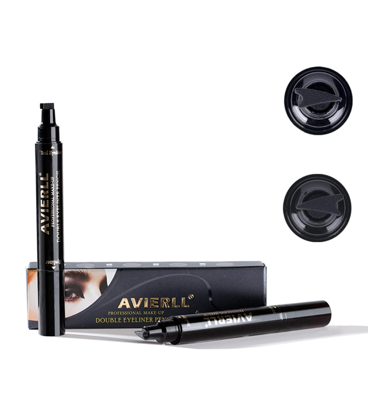 AVIERLL Winged Eyeliner Stamp- 2 Pens | Smudge Proof Waterproof Long Lasting | Vamp Style Wing Eye Liner Pen Black 10mm Stamp (Left and Right) - Buy Online on GoSupps.com