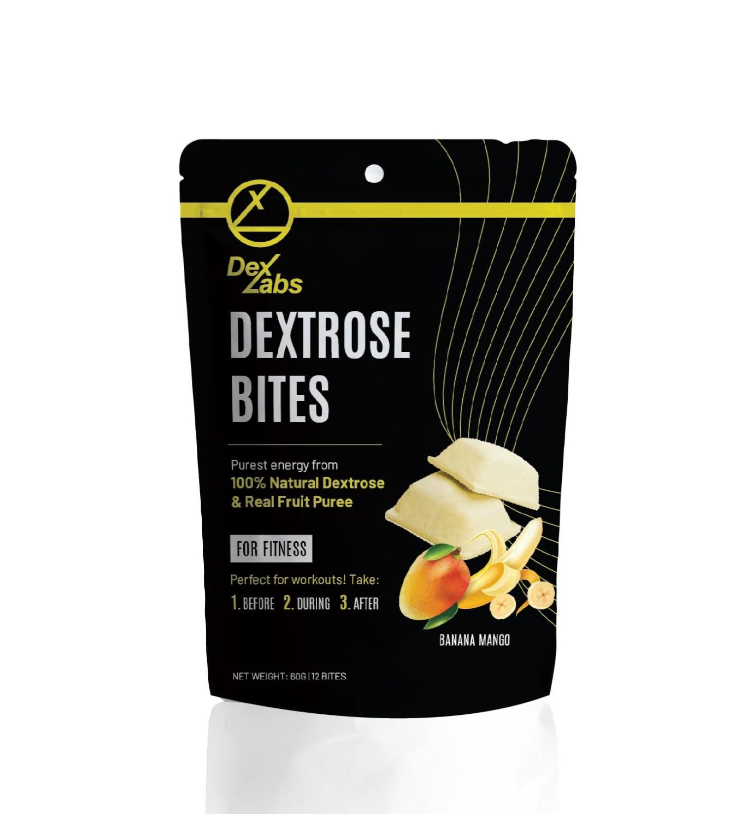 Dextrose Bites - Energizing Melts & Portable Glucose Tablets for Workouts - Banana Mango Flavor (Pack of 01 - Buy Online on GoSupps.com