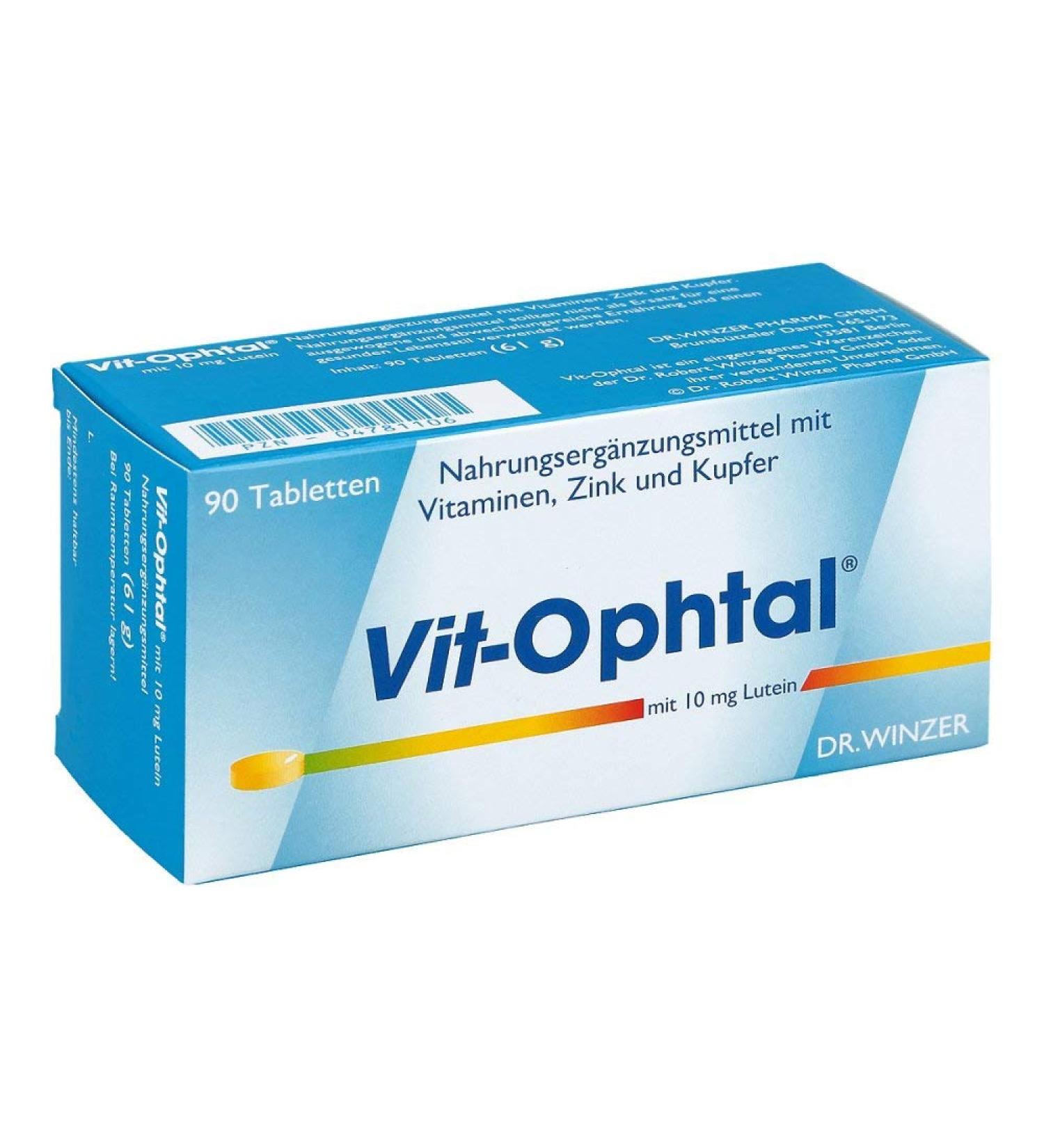 Dr. Winzer VIT OPHTAL - 10 mg Lutein Tablets for Eye Health | Buy Internationally - Buy Online on GoSupps.com