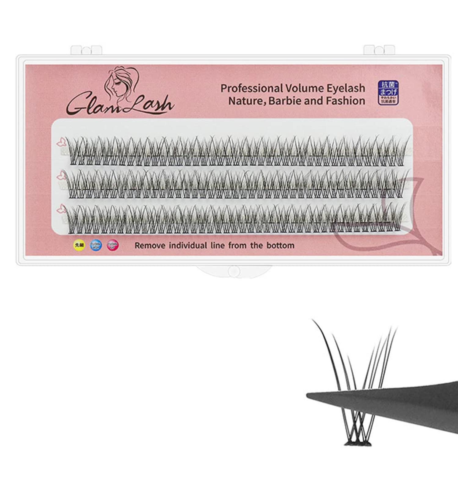 Fishtail Design Individual False Eyelashes - Long Soft Black 0.07 C Curl 8mm Premade Spikes for Elegant Beauty | International Shipping - Buy Online on GoSupps.com