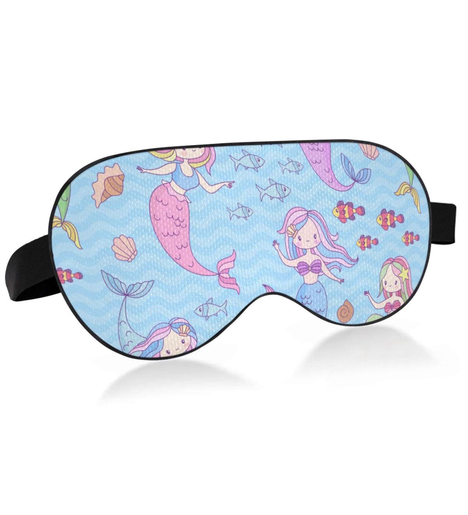 Light Blocking Eye Mask for Adults - Adjustable & Breathable | Perfect for Travel, Yoga, Meditation, and Office Deep Sleep | Comfortable and Cute Mermaid Design - Buy Online on GoSupps.com