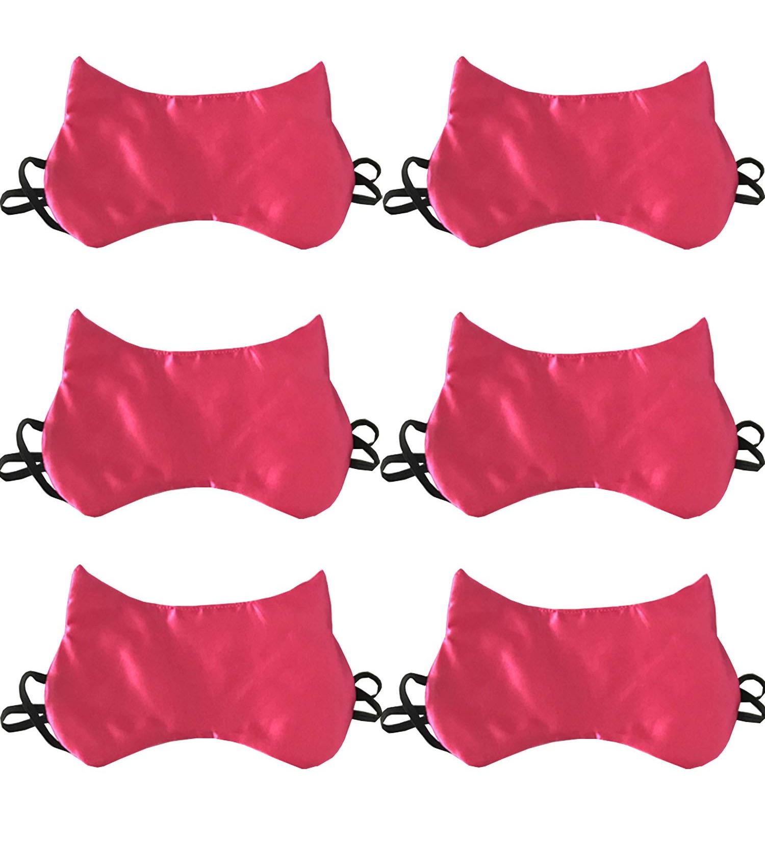 HappyDaily Beautiful and Comfortable Cat Sleep Masks - Set of 6 (Rose Red)