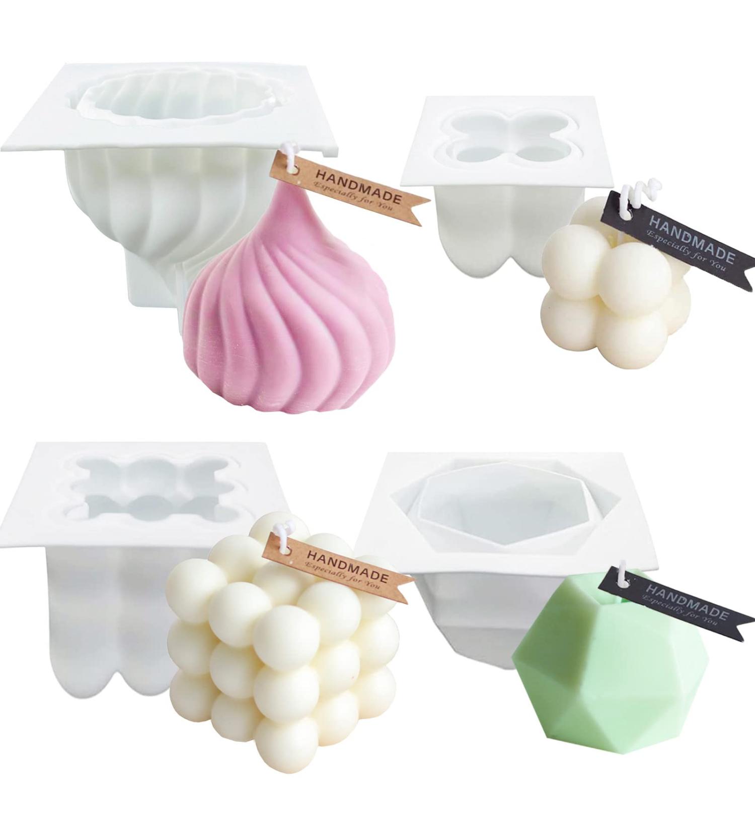 4PCS Bubble Silicone Candle Molds for Candle Making and Decor - Resin, Soap, Chocolate, Clay, Ornament - Buy Online on GoSupps.com