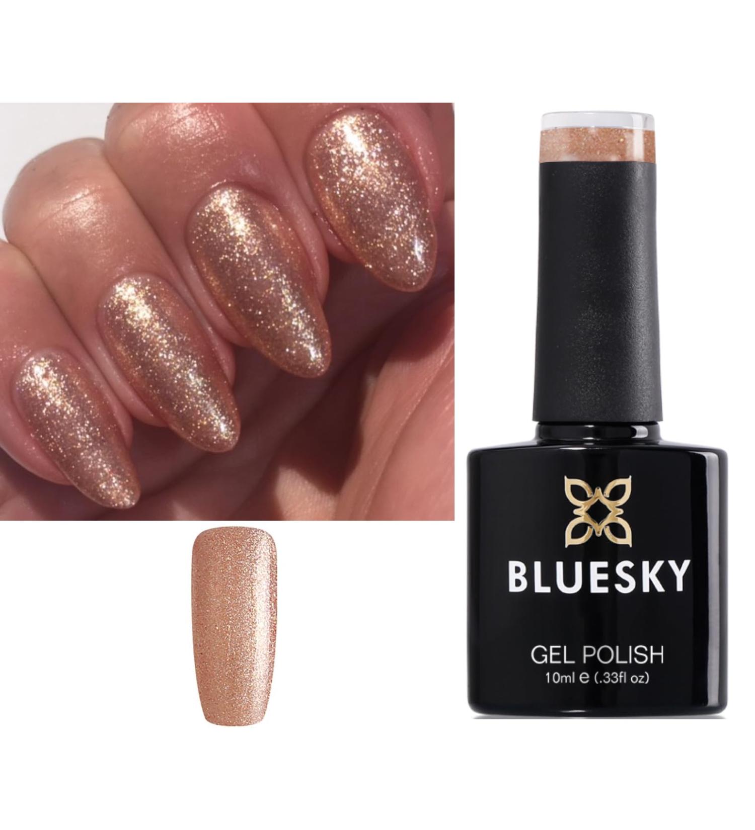 Bluesky Gold Party Collection Choose your Gel Glitter or Sparkle Nail Gel Polish UV LED Soak Off 10ml (QCG15)