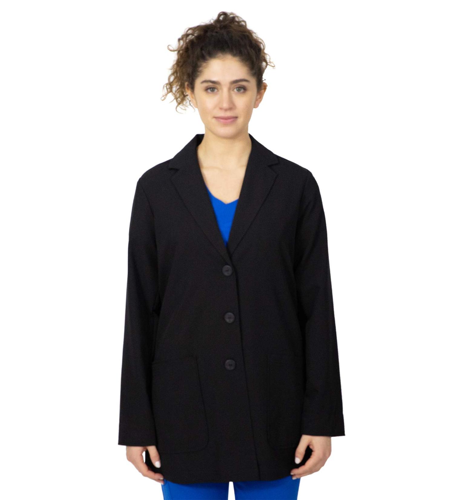 Healing Hands Lab Coat Women 3 Pocket Full Sleeve Mid-Length 5053 Faith The White Coat | XX-Large Plus Black - Buy Online on GoSupps.com