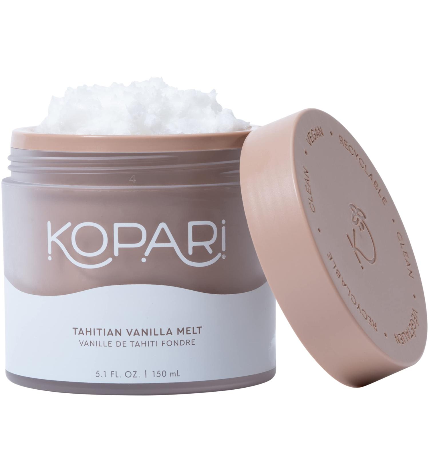 Kopari Tahitian Vanilla Coconut Melt - 100% Unrefined Coconut Oil Moisturizer for Body, Hair & Face | Vegan & Cruelty-Free | 5 Oz - Buy Online on GoSupps.com