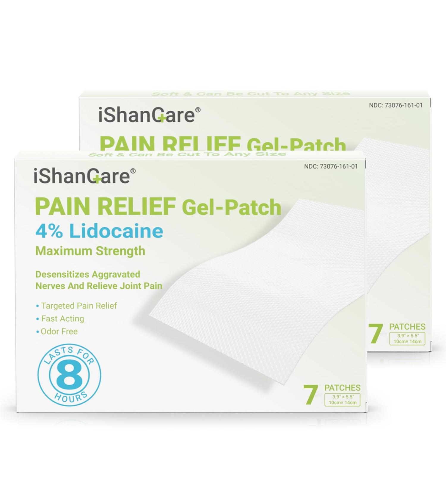 ishancare Lidocaine 4% Patches Pain Relief Maximum Strength Fast-Acting for Back Neck Shoulders Knees Elbows Topical Analgesic Unscented 14 Count 14 Count(Pack of 2) - Buy Online on GoSupps.com