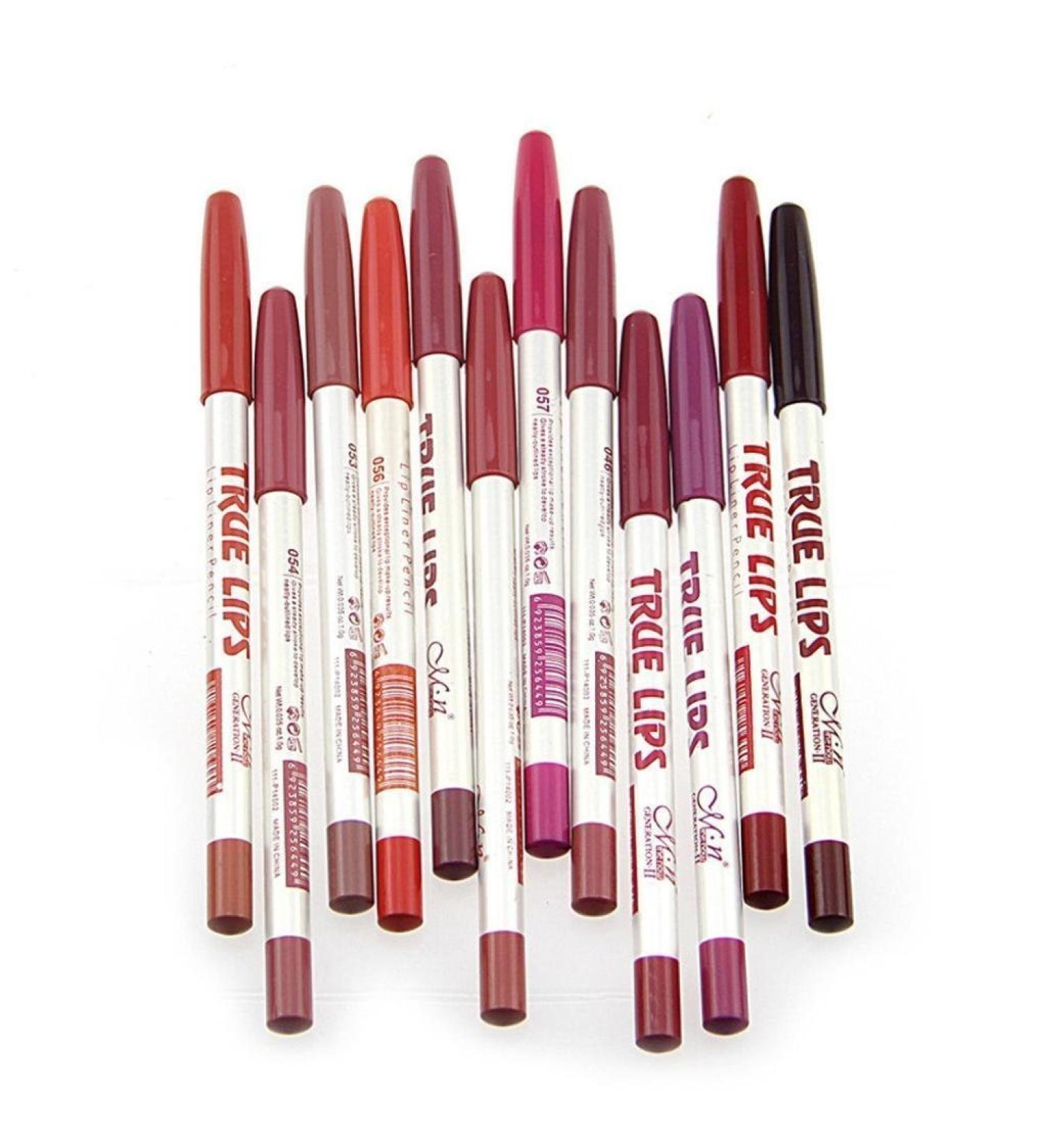 Sankuwen Waterproof Lip Liner Pencil Set - 12 Vibrant Colors - Buy Online on GoSupps.com