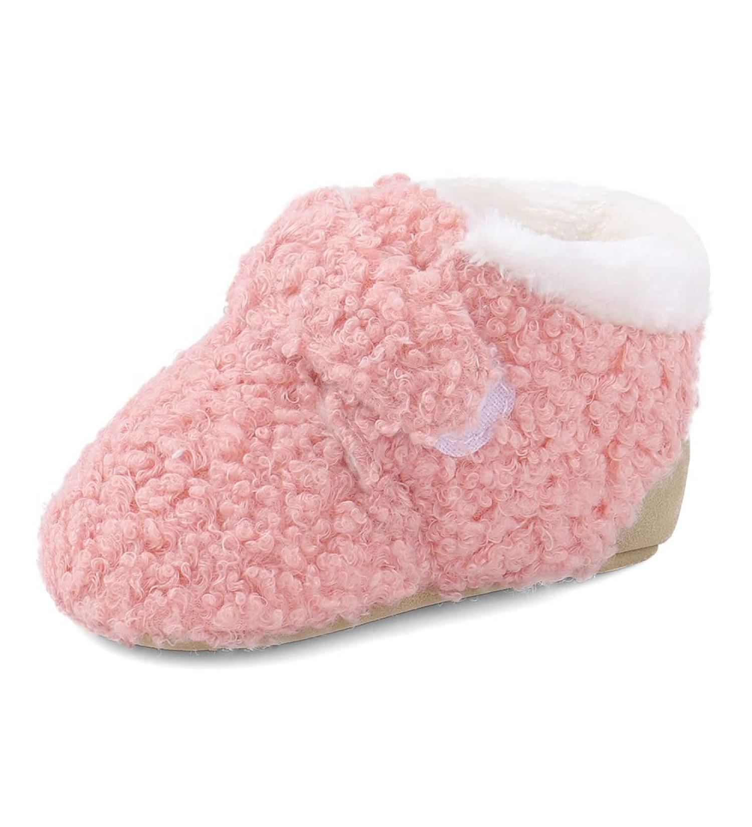 Cheerful Mario Baby Winter Home Slippers in Pure Pink - Size 18-24 Months - Buy Online on GoSupps.com